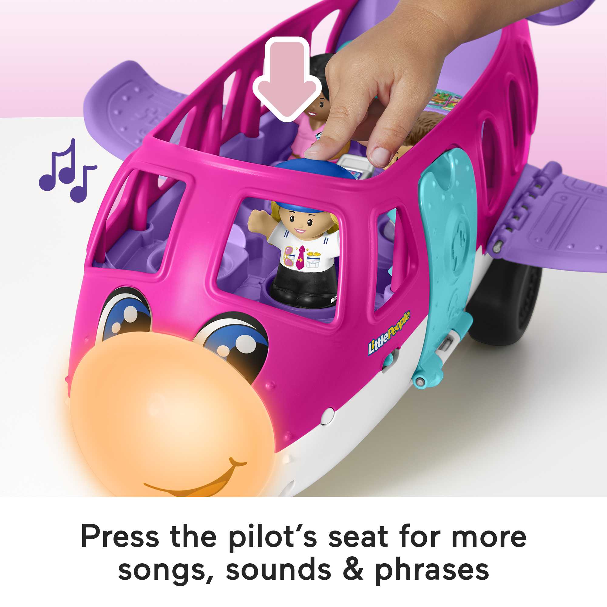 Little People Barbie Toy AIrplane With Lights Music And 3 Figures. Little Dream Plane. Toddler Toys. Multi-Language Version - Image 4