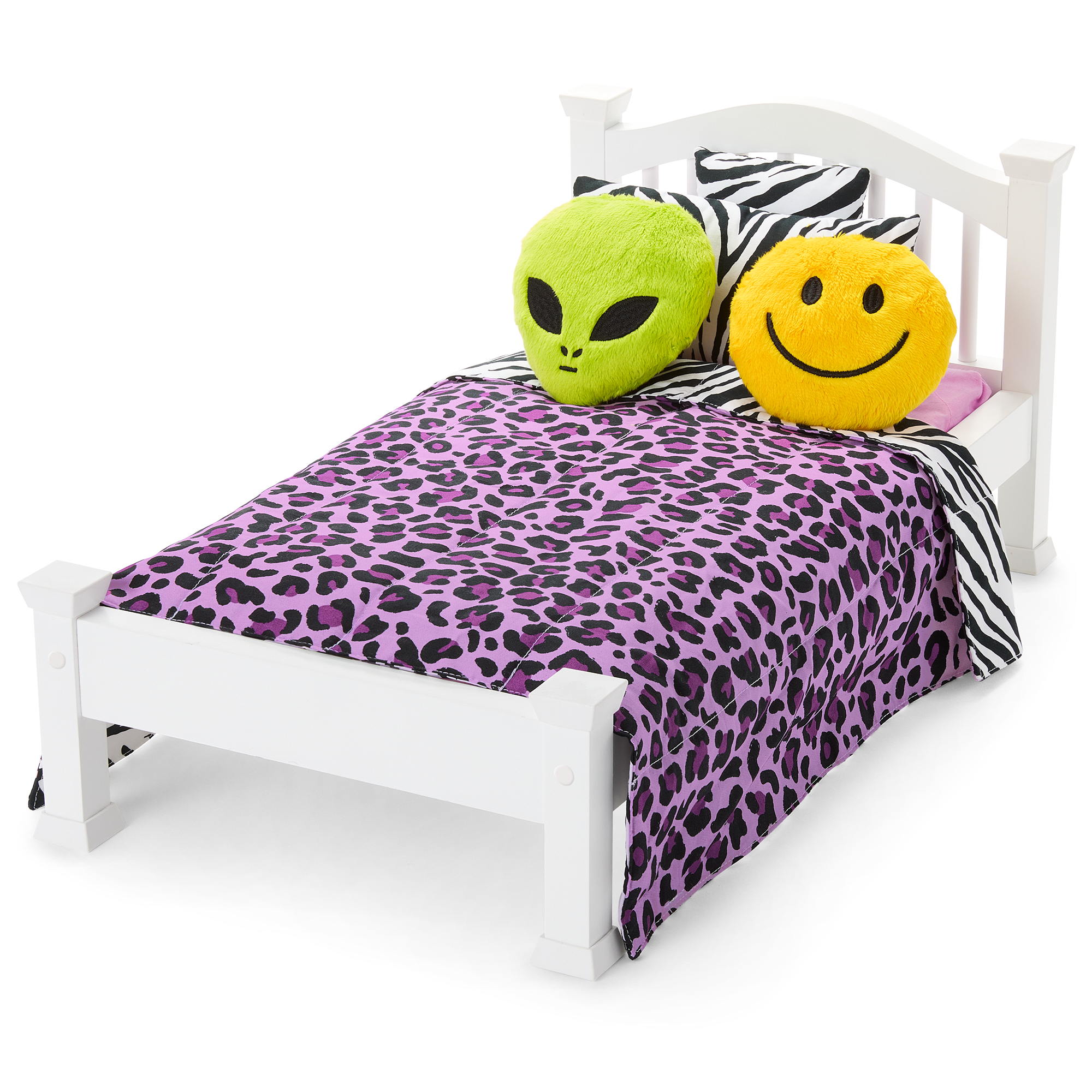 Nicki's™ Bed & Animal-Print Bedding Set for 18-inch Dolls (Historical Characters)