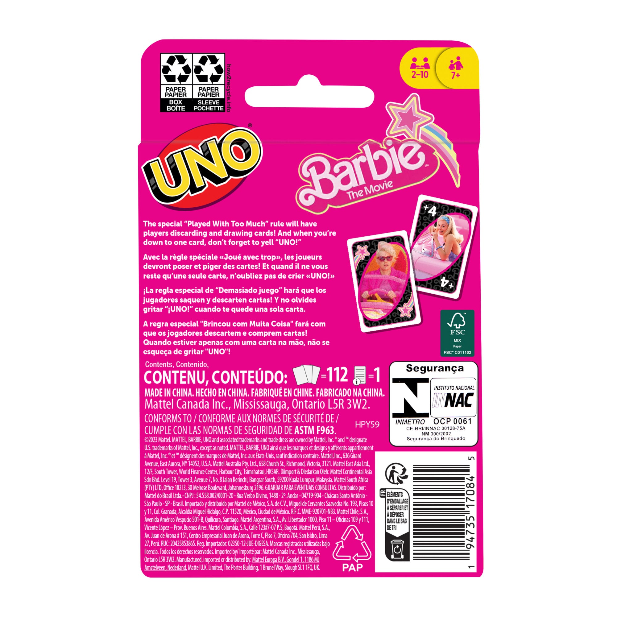 UNO Barbie The Movie Card Game. inspired By The Movie - Image 6