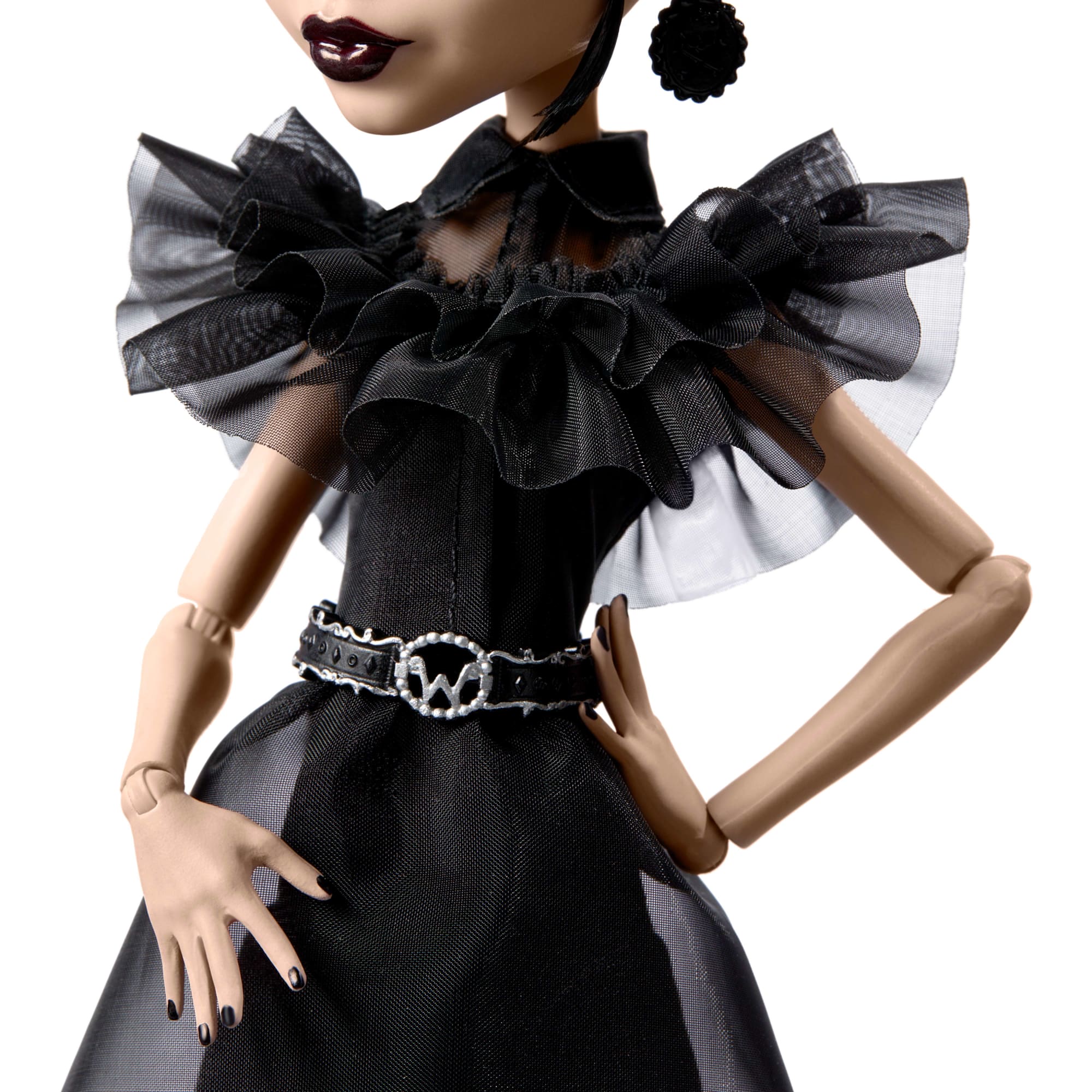Monster High Wednesday Collectible Doll. Rave'N Wednesday in Black Gown Inspired By Dance Scene - Image 3