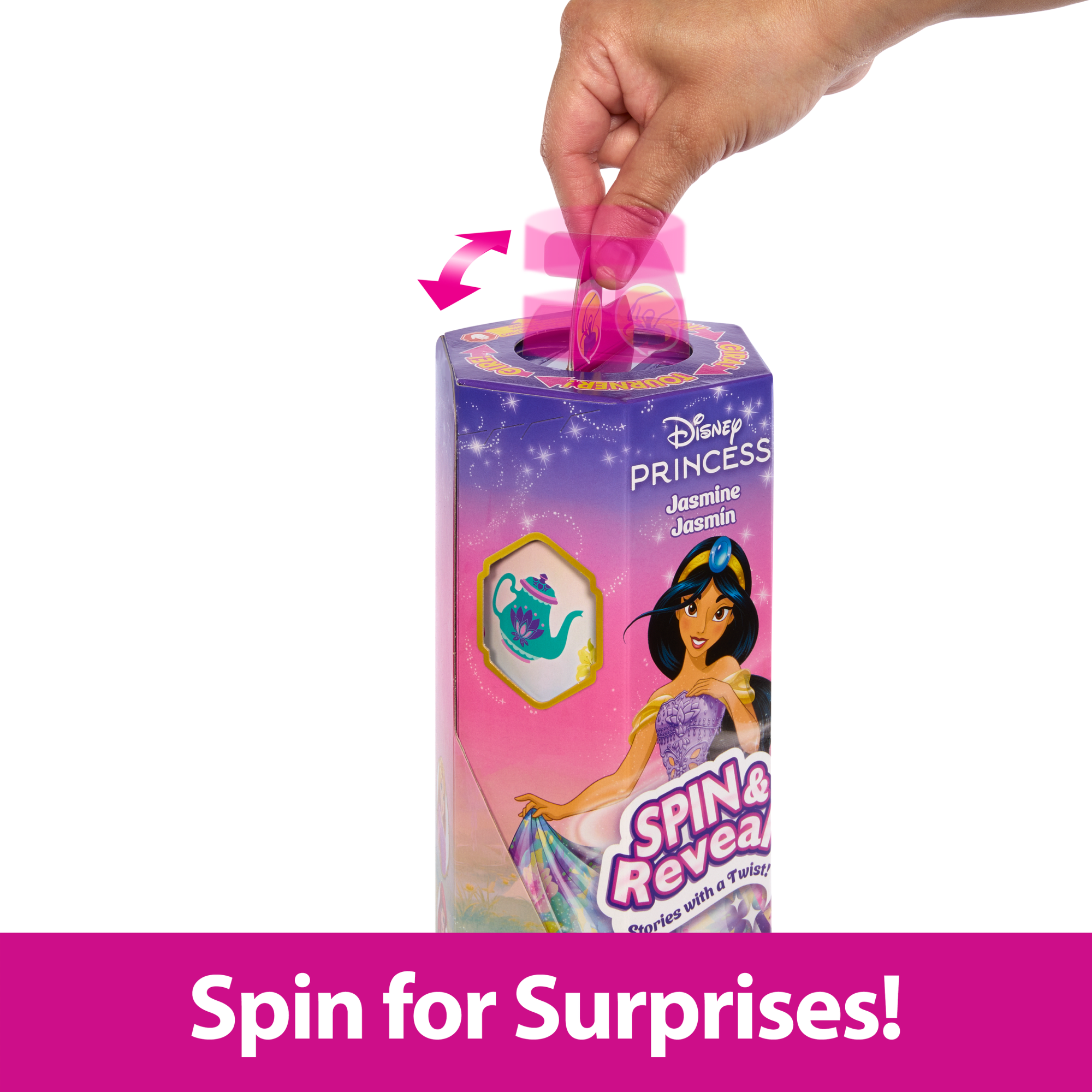Disney Princess Spin & Reveal Jasmine Fashion Doll & Accessories With 11 Surprises - Image 3
