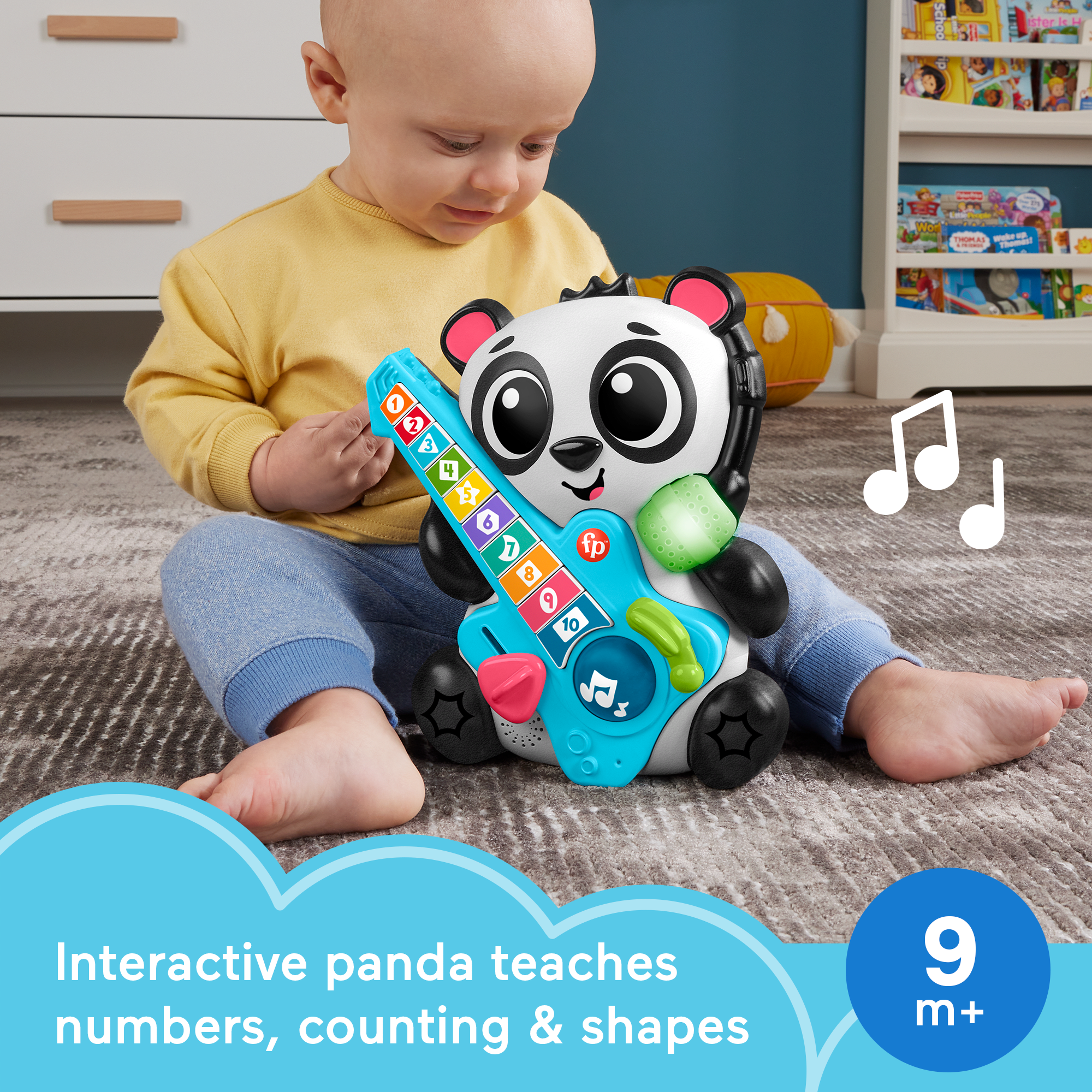 Fisher-Price Link Squad Jam & Count Panda Baby Learning Toy With Music & Lights - Image 2