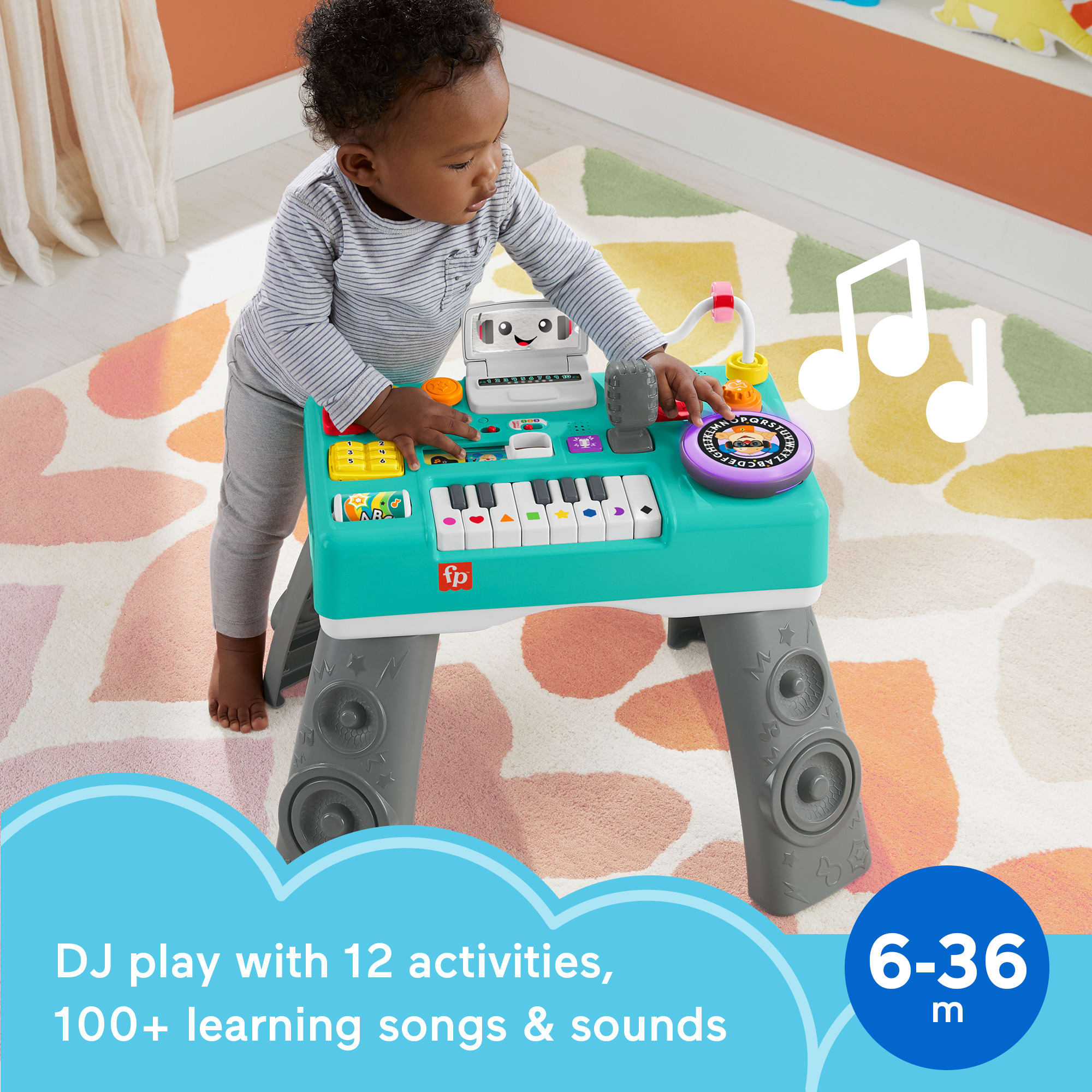 Fisher-Price Laugh & Learn Mix & Learn DJ Table Musical Learning Toy For Baby & Toddler. Multilanguage Version - Image 2