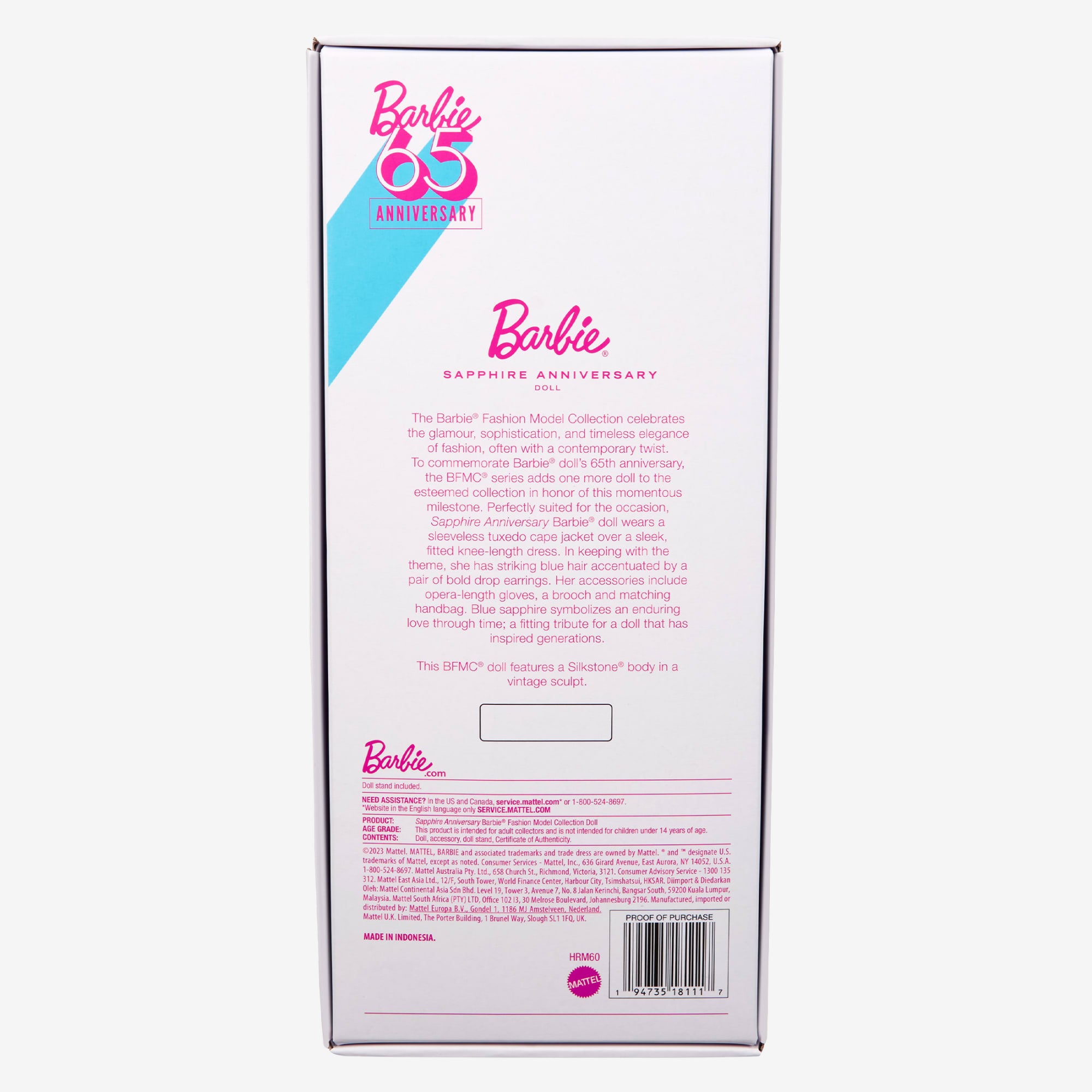 Sapphire Anniversary Barbie Fashion Model Collection Doll - Image 9