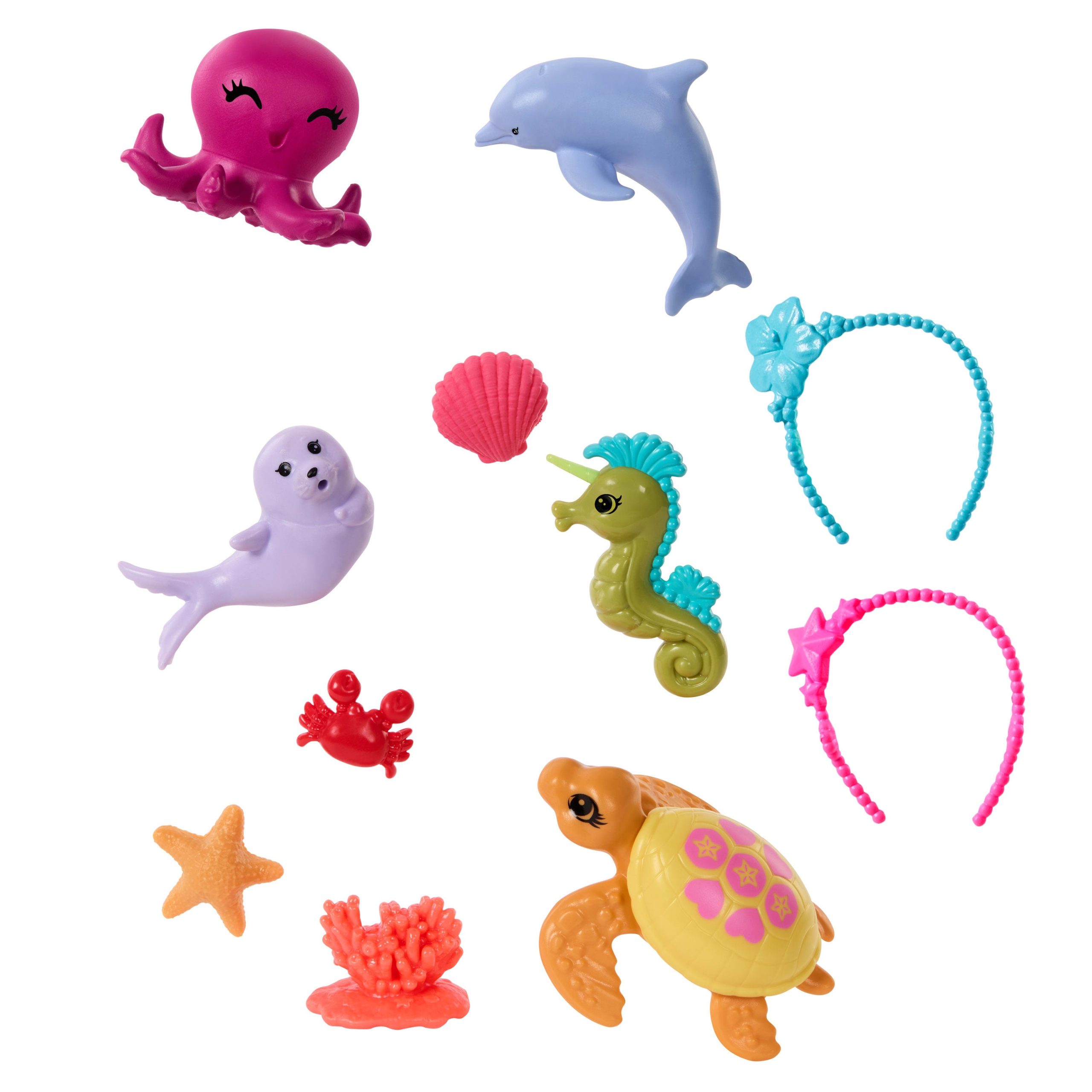 Barbie Mermaid Dolls 2-Pack With Sea Animals. Headbands & Ocean Accessories - Image 3