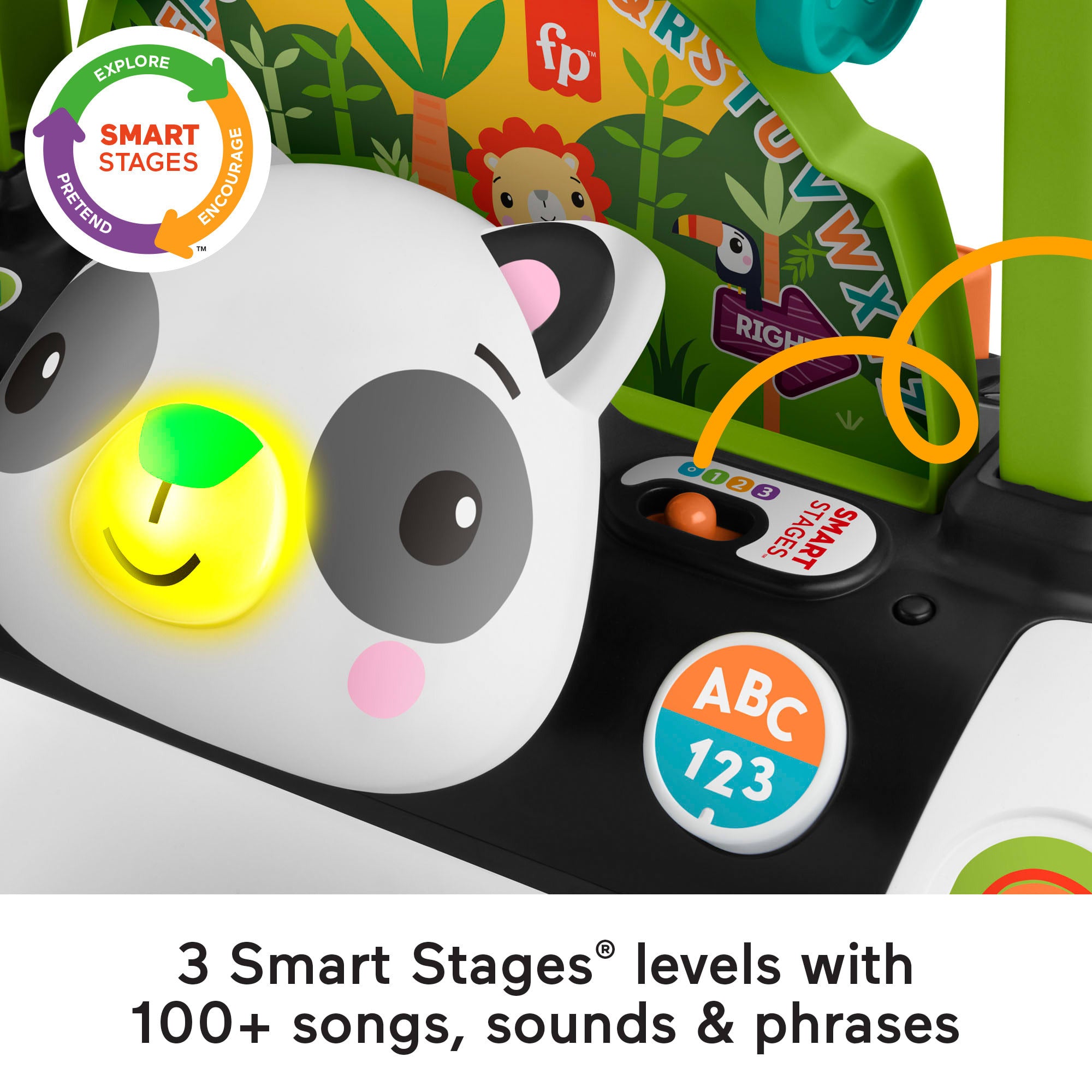 Fisher-Price 2-Sided Steady Speed Panda Walker Baby & Toddler Learning Toy With Music & Blocks - Image 5