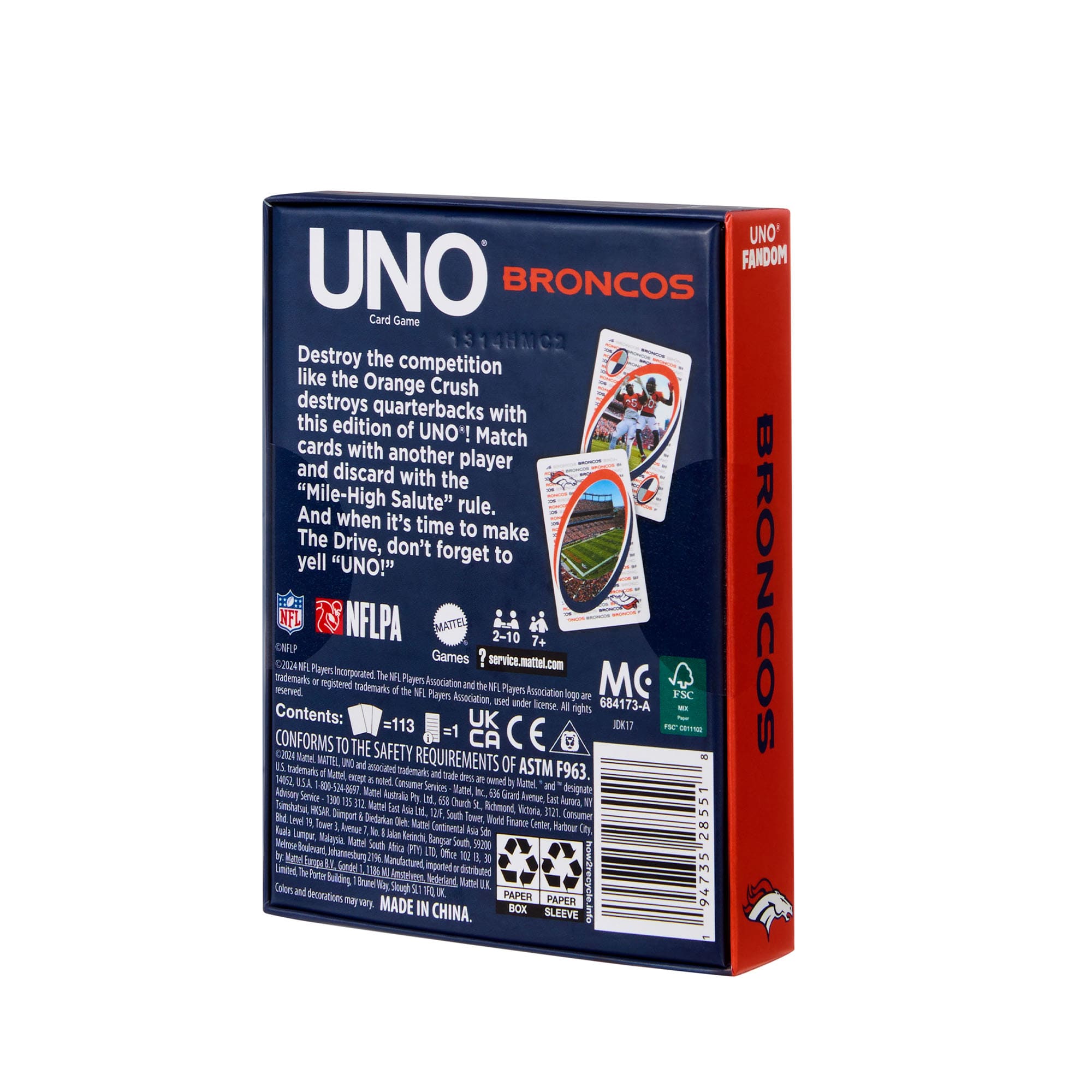 UNO Fandom NFL Denver Broncos Game Deck - Image 10