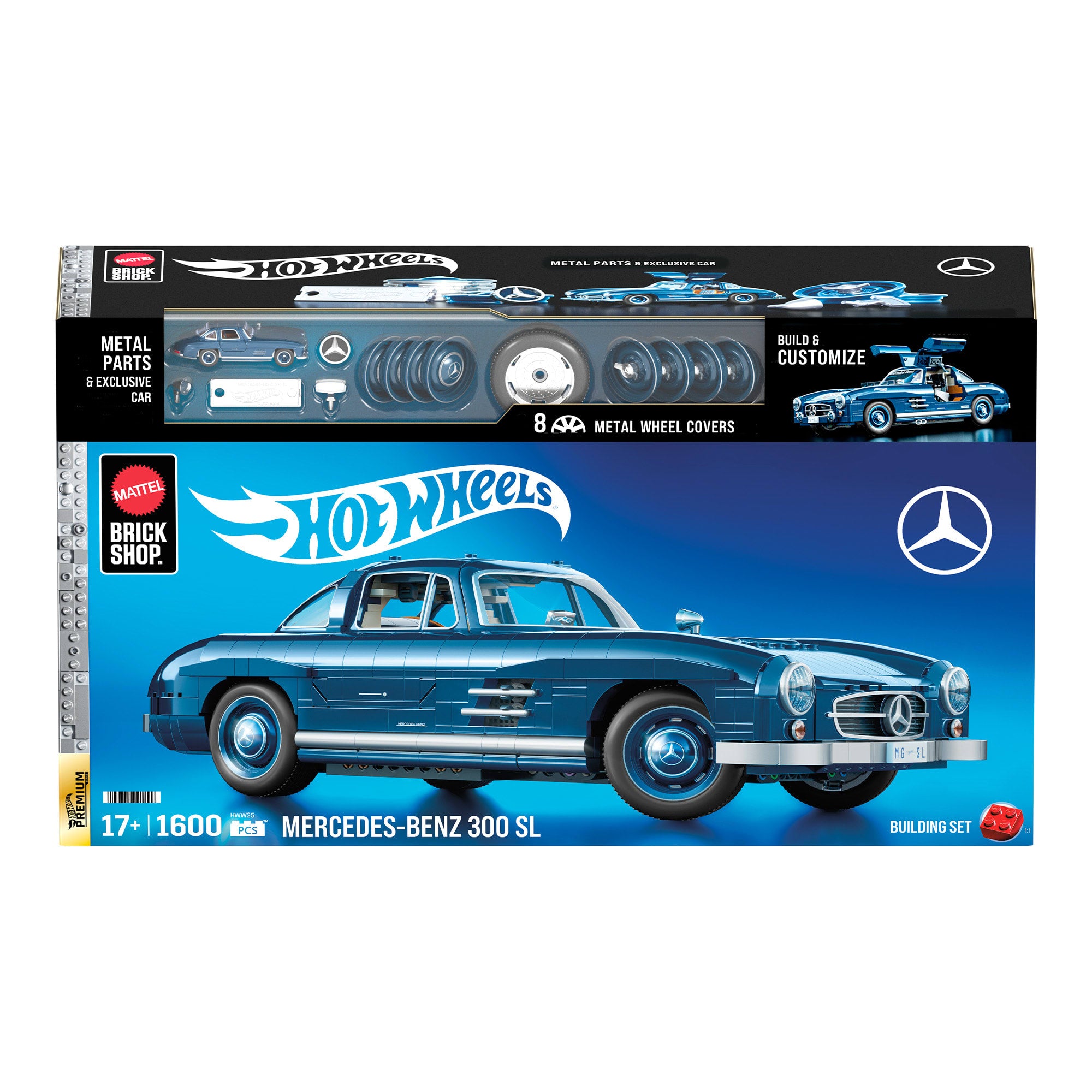 Mattel Brick Shop Hot Wheels Mercedes-Benz 300 SL Building Set - Image 7