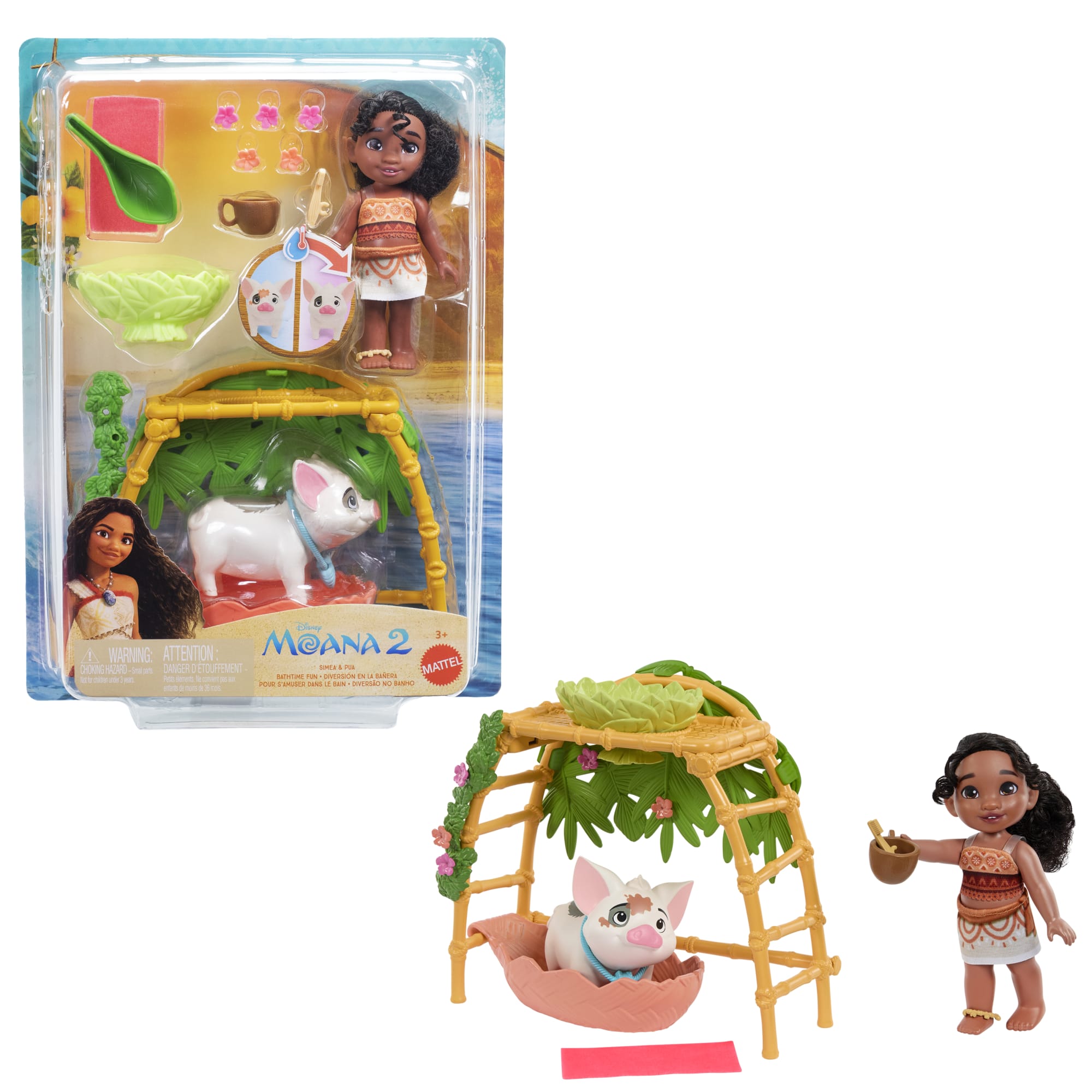 Disney Moana 2 Coffret de Jeu Plaisirs du Bain de Simea et Pua