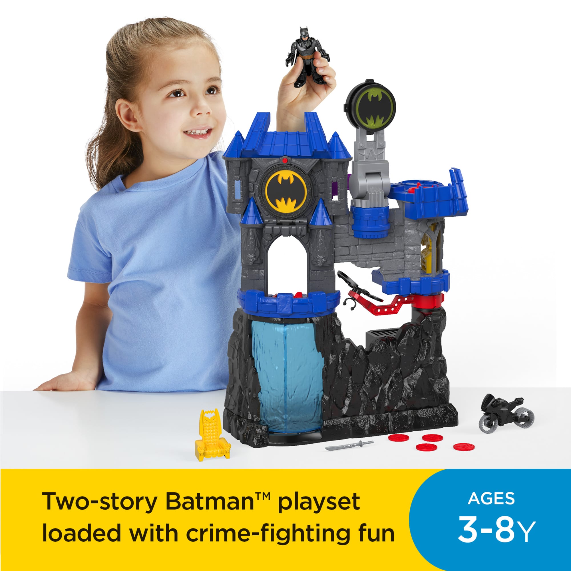Imaginext DC Super Friends Wayne Manor Batcave Playset With Batman Figure & Accessories - Image 2