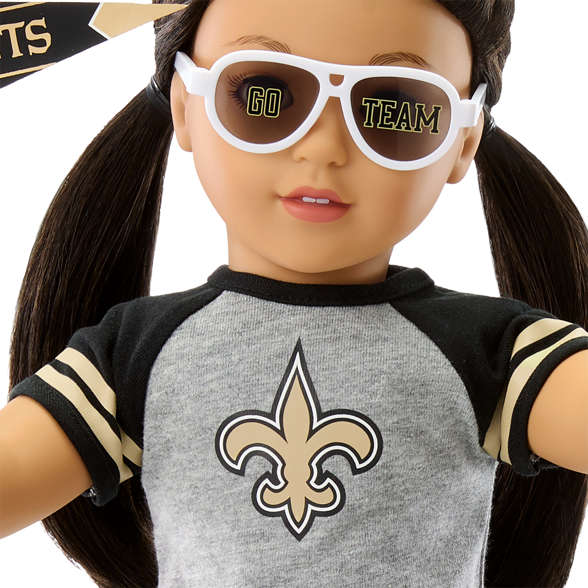 American Girl® x NFL New Orleans Saints Fan Outfit & Accessories for 18-inch Dolls - Image 4