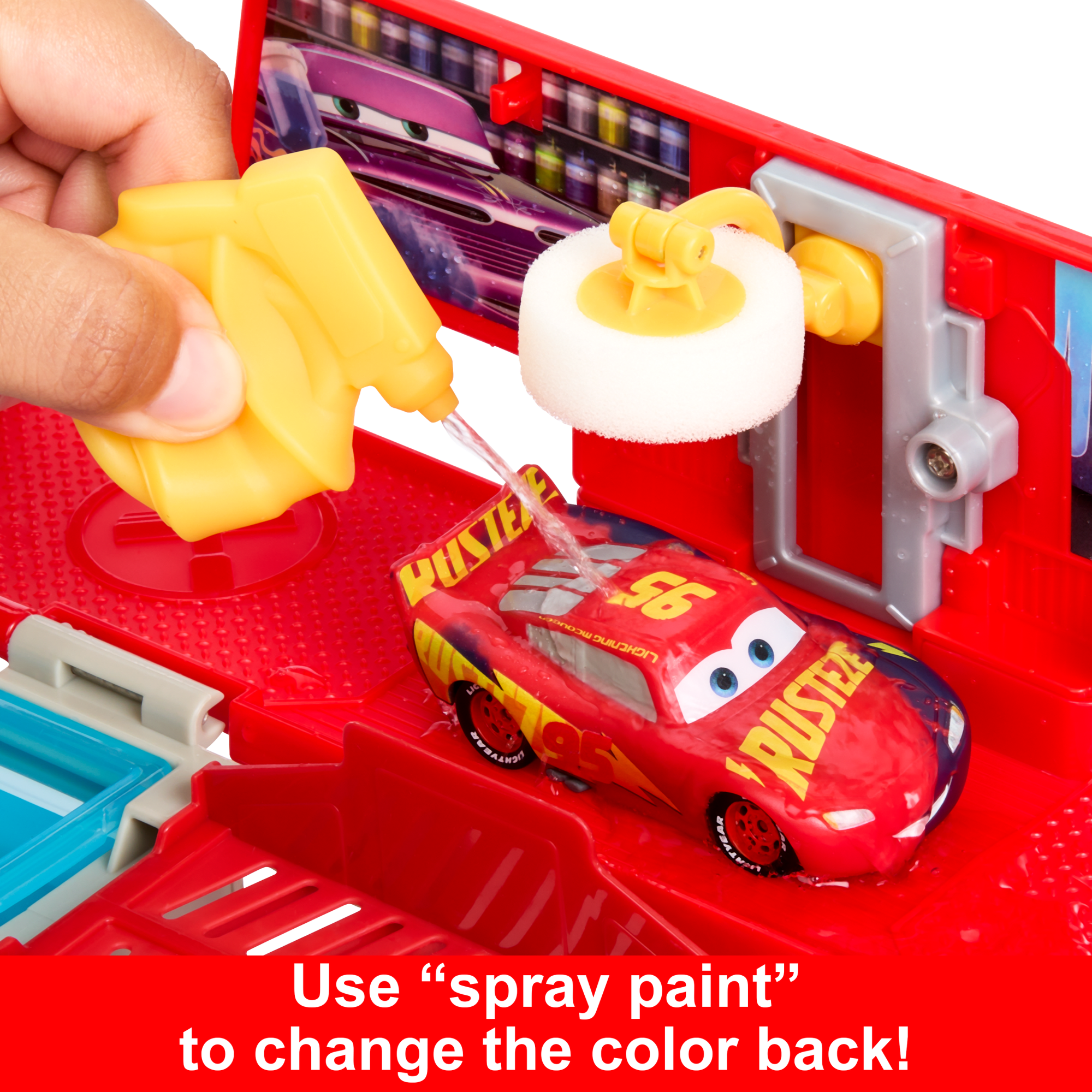 Disney And Pixar Cars Color Changers Mobile Paint Shop Mack Playset With 1 Toy Car & Accessories - Image 5