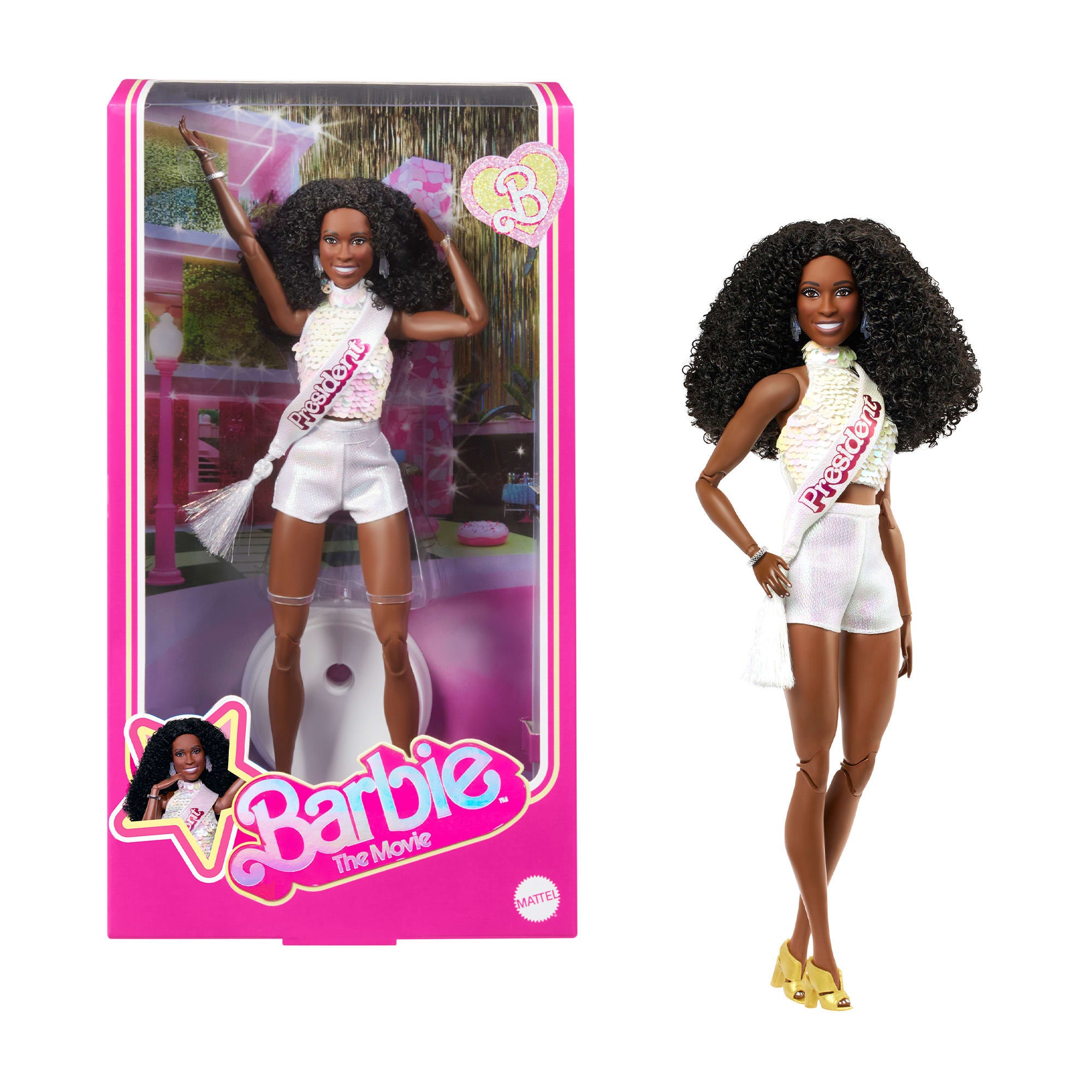 Barbie The Movie Disco President Barbie Doll - Image 16