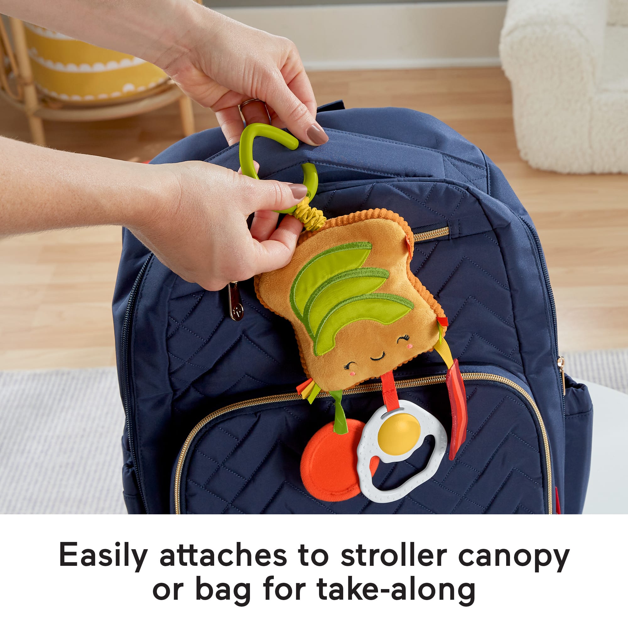 Fisher-Price Brunch & Go Avocado Toast infant Stroller Toy - Image 5