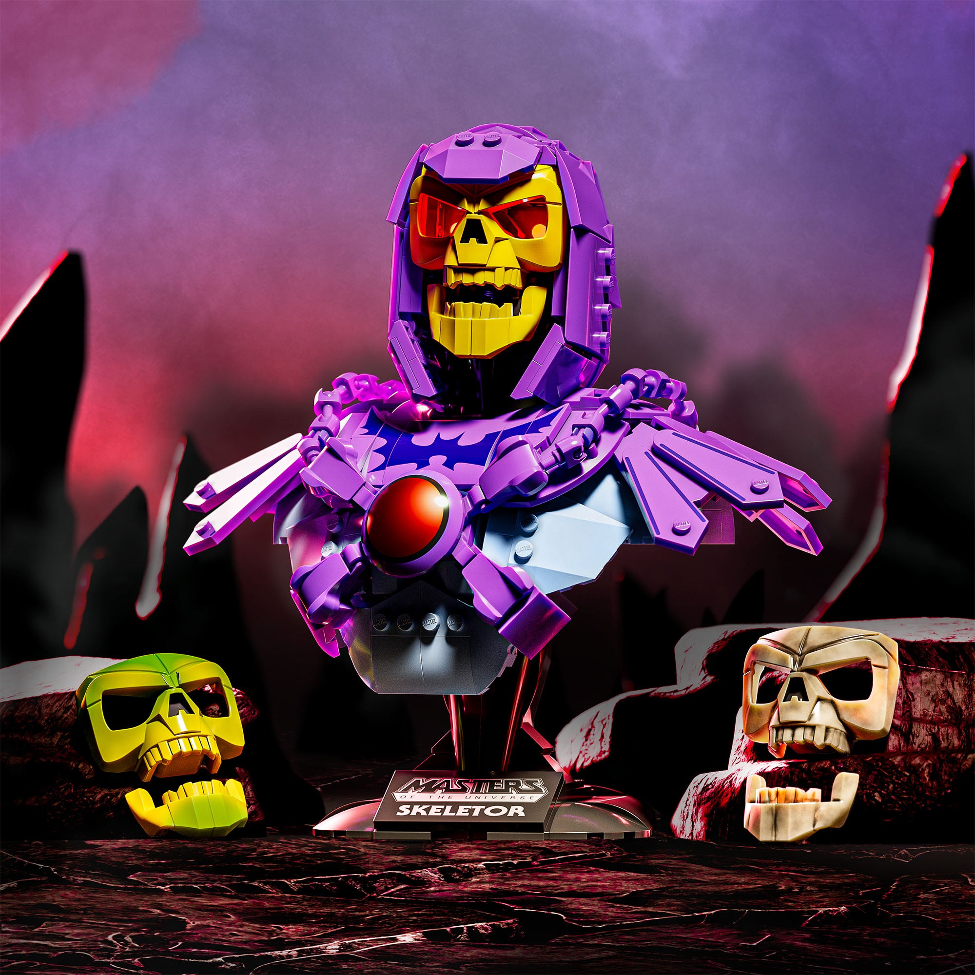 Mattel Brick Shop Masters of the Universe Buildable Skeletor Bust - Image 3