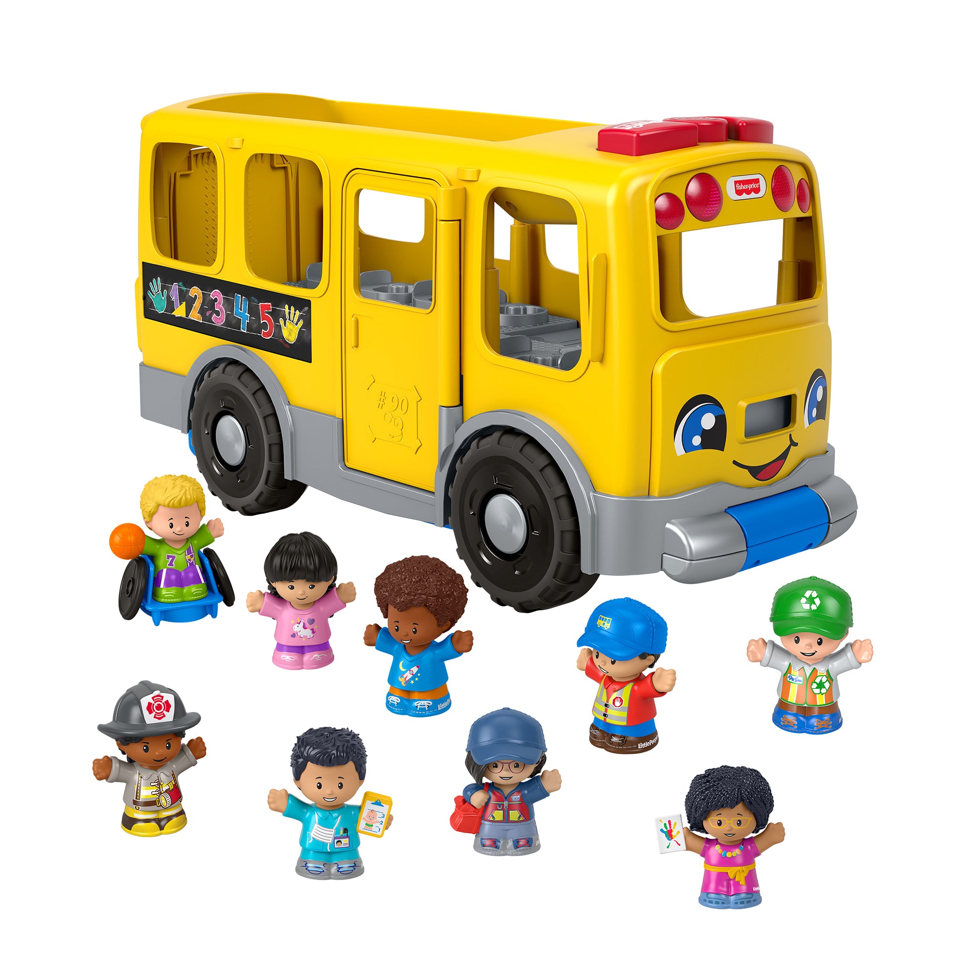 Fisher-Price Little People Big Yellow School Bus & Community Heroes Figures. Multilanguage Version