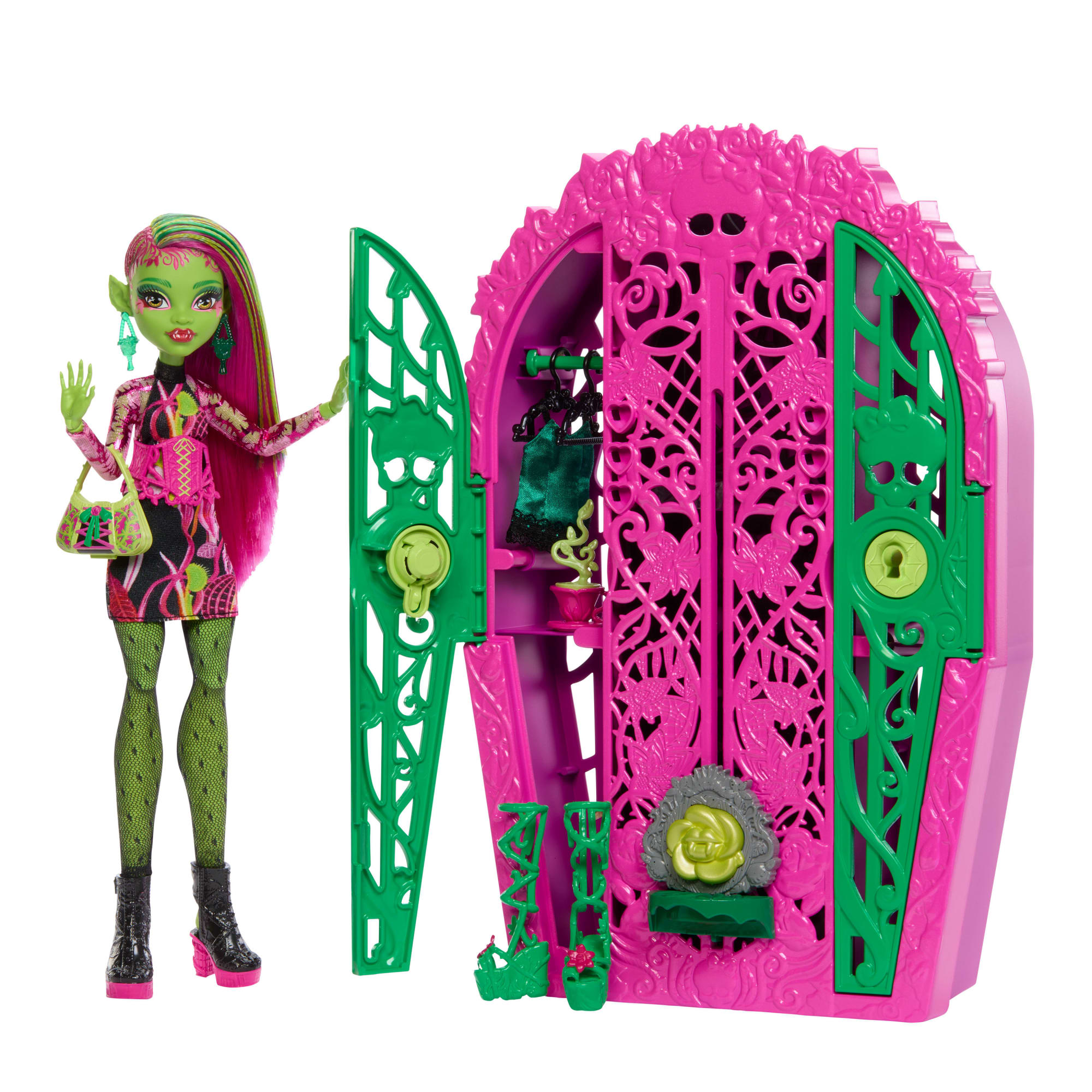 Monster High Skulltimate Secrets Garden Mysteries Playset. Venus Mcflytrap Doll With 19+ Surprises