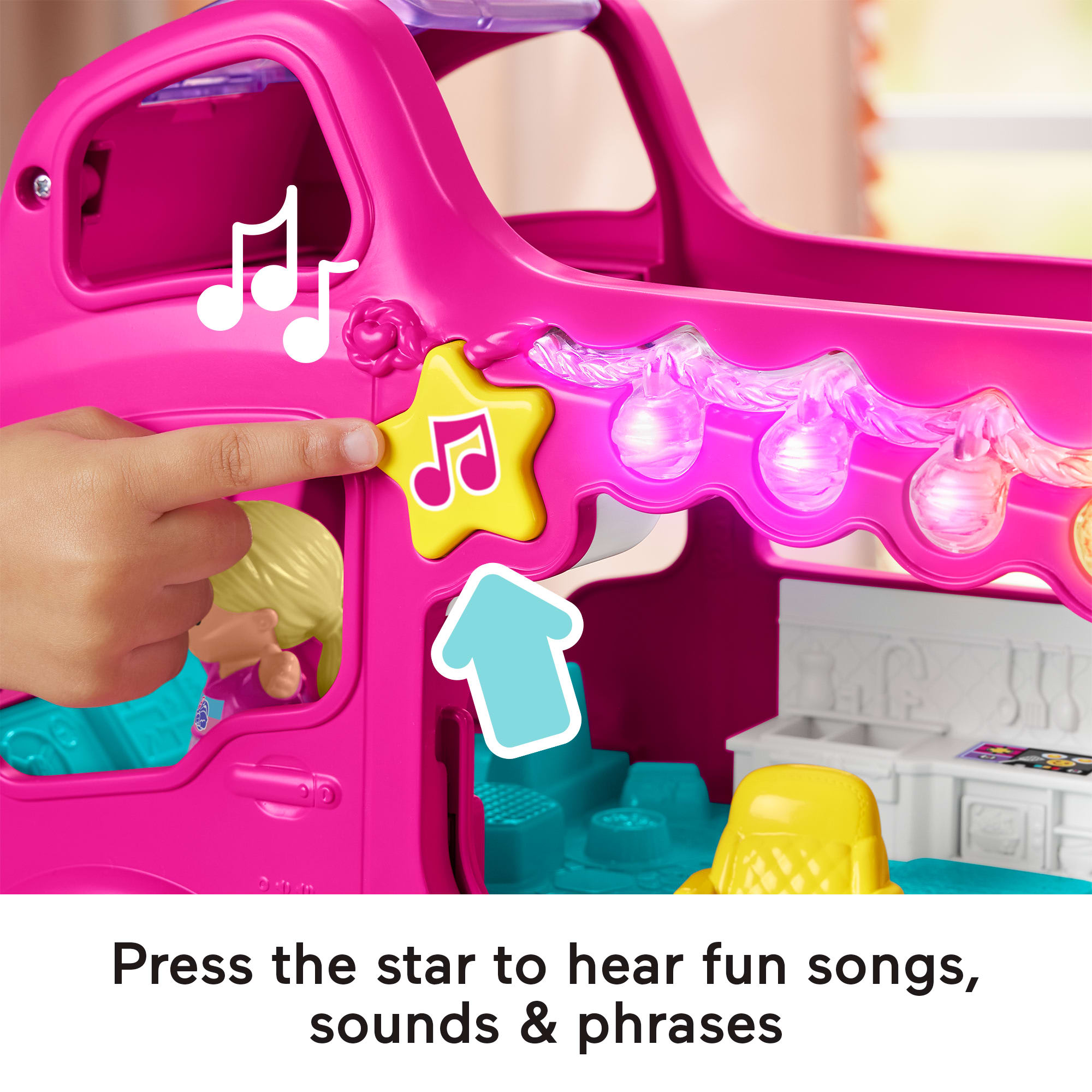 Fisher-Price Little People Barbie Little Dreamcamper Rv Playset With Music Lights & 2 Figures. Multilanguage Version - Image 4
