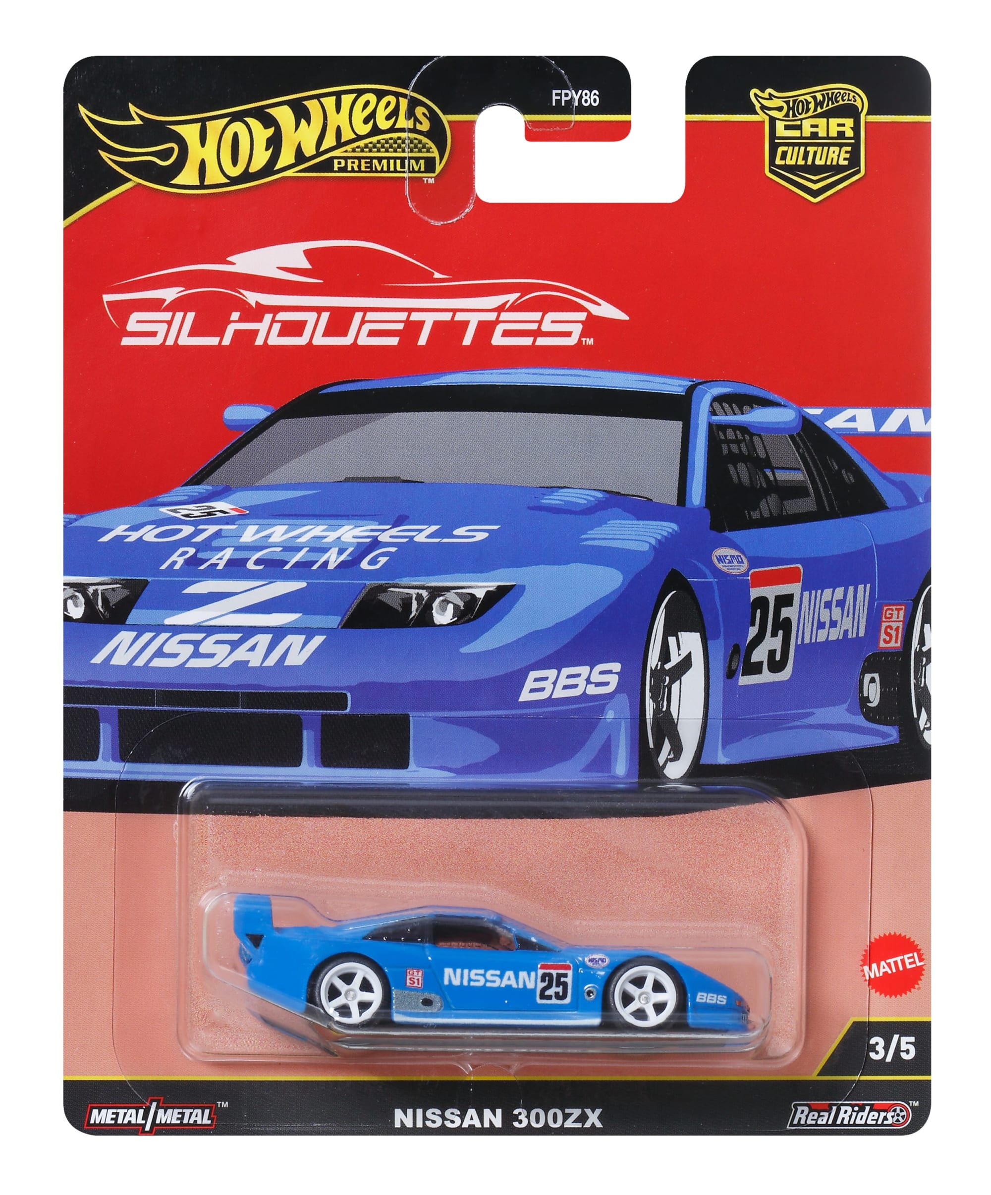 Hot Wheels Premium Car Culture Silhouettes Nissan300Zx Imsa Gts 1:64 Scale Collectible Toy Vehicle