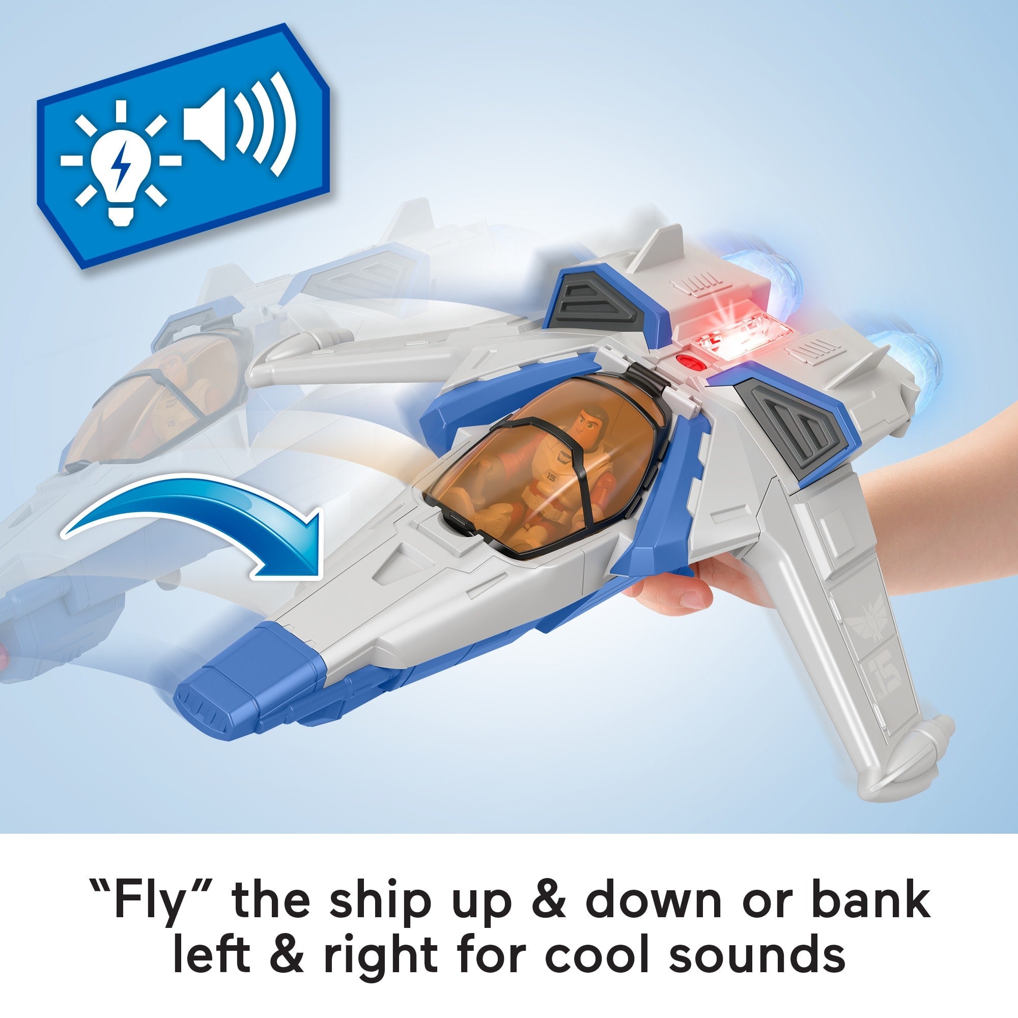 Imaginext Disney And Pixar Lightyear XL-15 Spaceship With Lights & Sounds. Buzz Lightyear Toy - Image 3