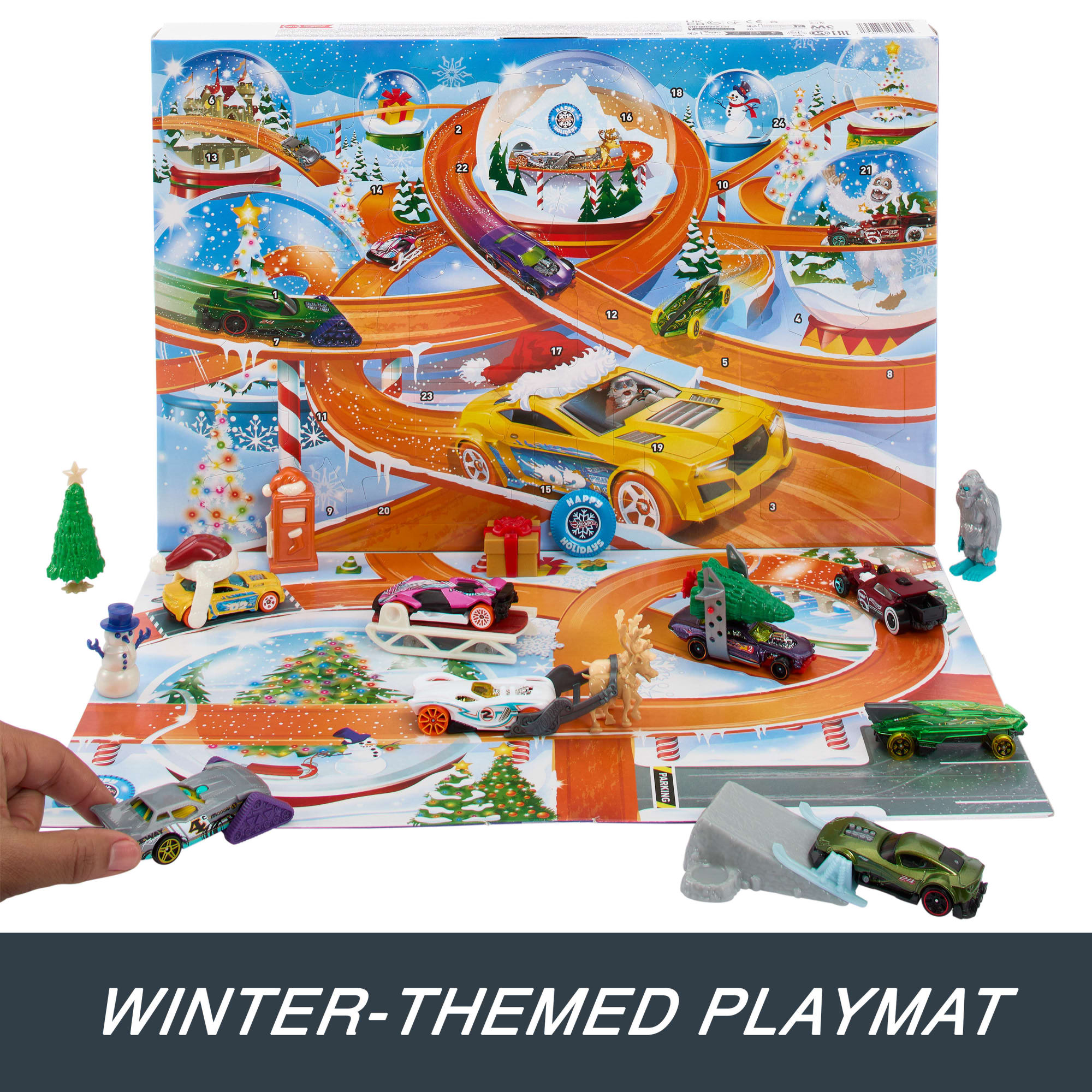 Hot Wheels Advent Calendar 2024. 8 Hot Wheels Toy Cars And 16 Accessories (24 Total Components) - Image 5