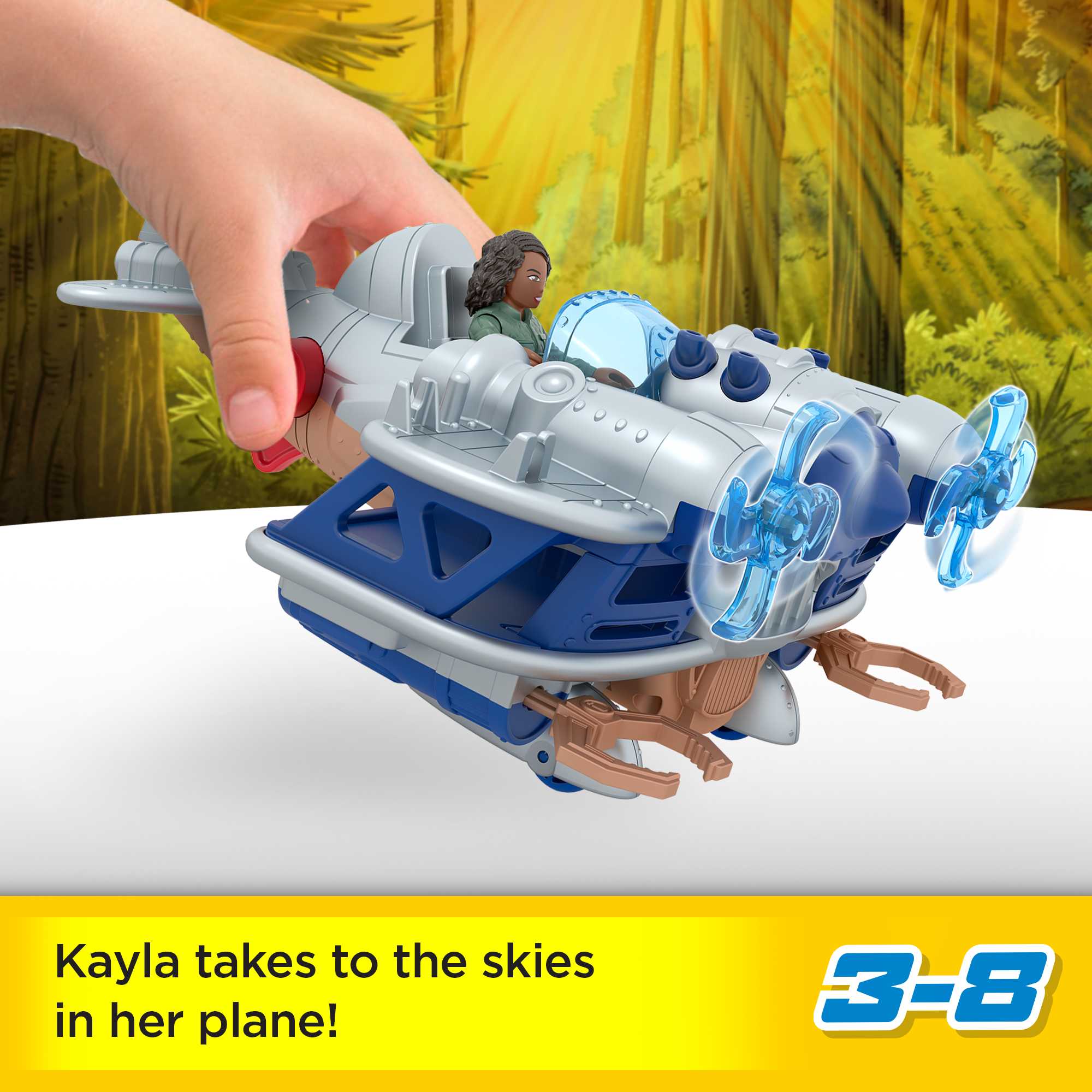 Imaginext Jurassic World Dominion Kayla Watts Figure & Toy Plane. Air Tracker. 4 Pieces - Image 2