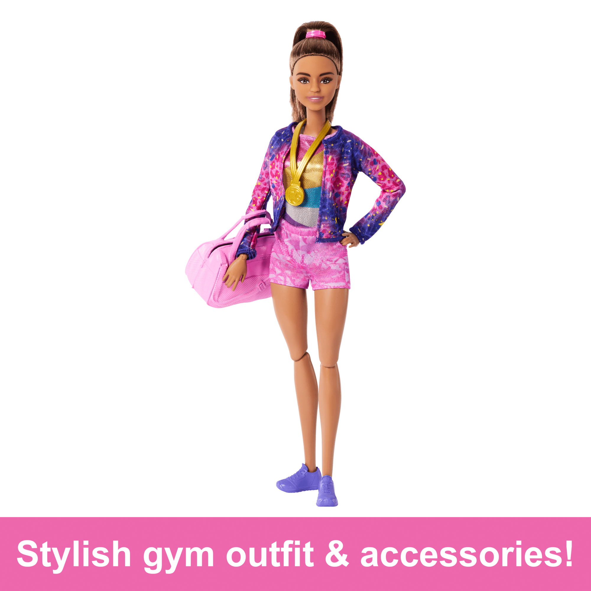 Barbie Gymnastics Playset With Brunette Fashion Doll. Balance Beam. 10+ Accessories & Flip Feature - Image 4