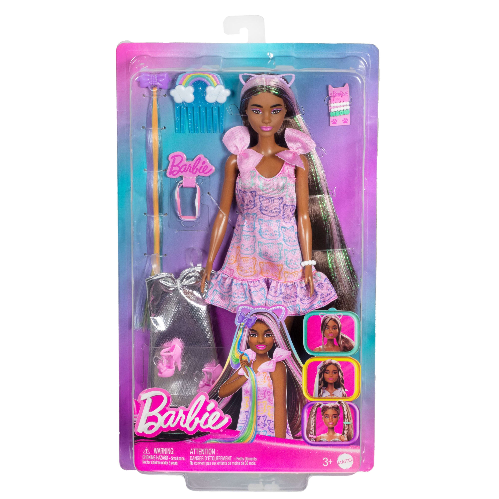 Barbie Fun & Fancy Doll & Accessories. Brunette Fashion Doll With Extra-Long Hair & 2 Looks - Image 6