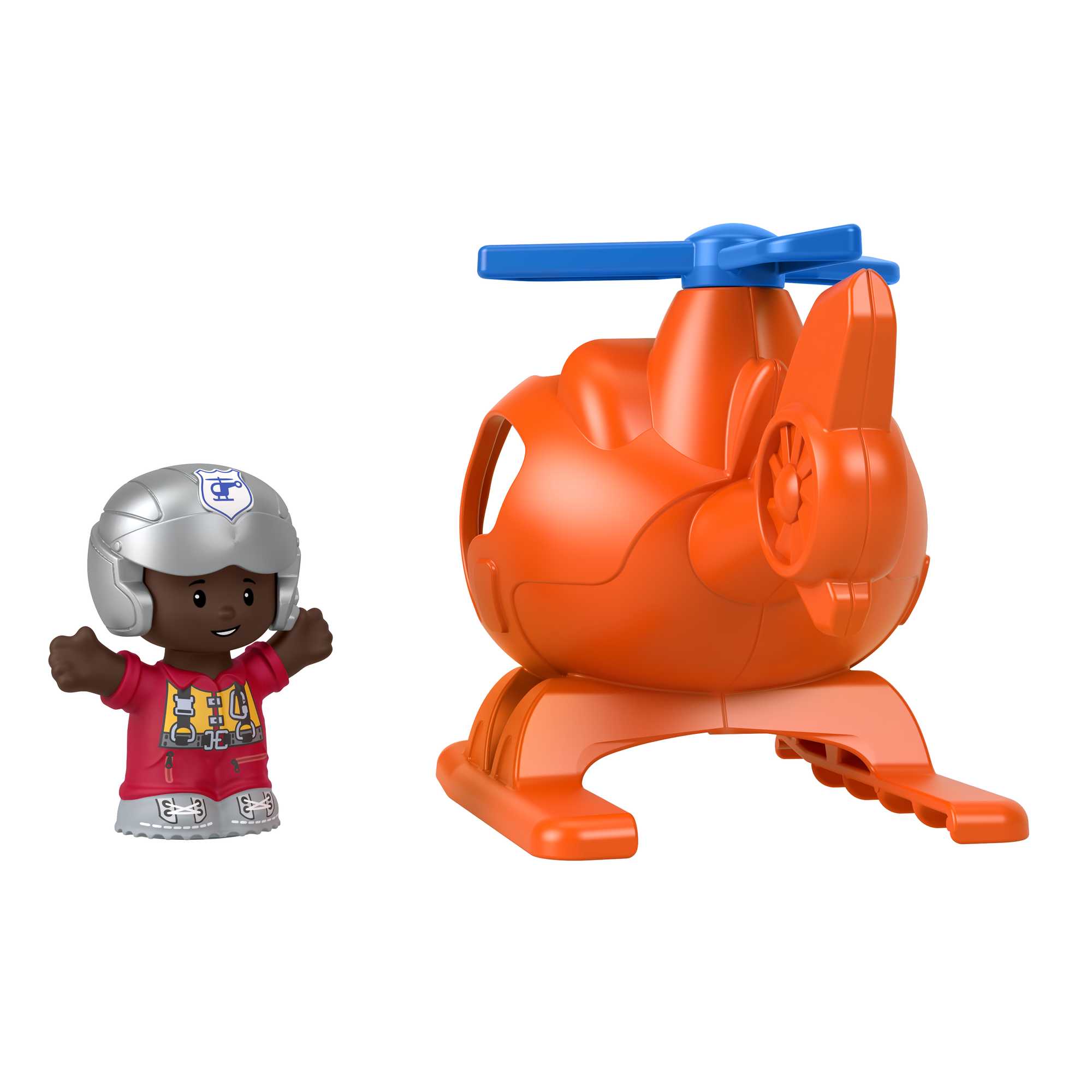 Fisher-Price Little People Helicopter Toy & Pilot Figure Set For Toddlers. 2 Pieces - Image 5