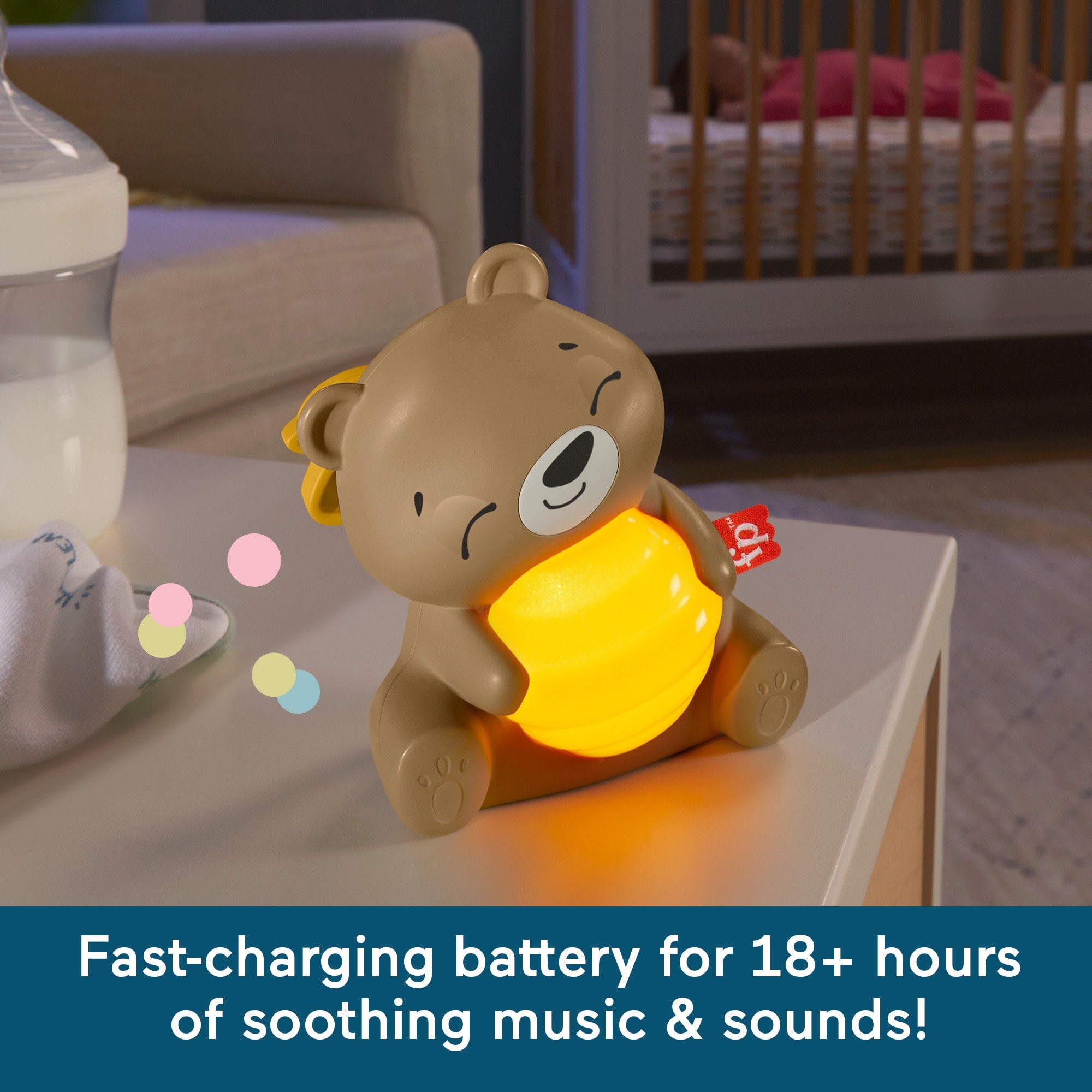 Fisher Price Beary Soothing Portable Baby Sound Machine With Customizable Timer For Newborns - Image 3