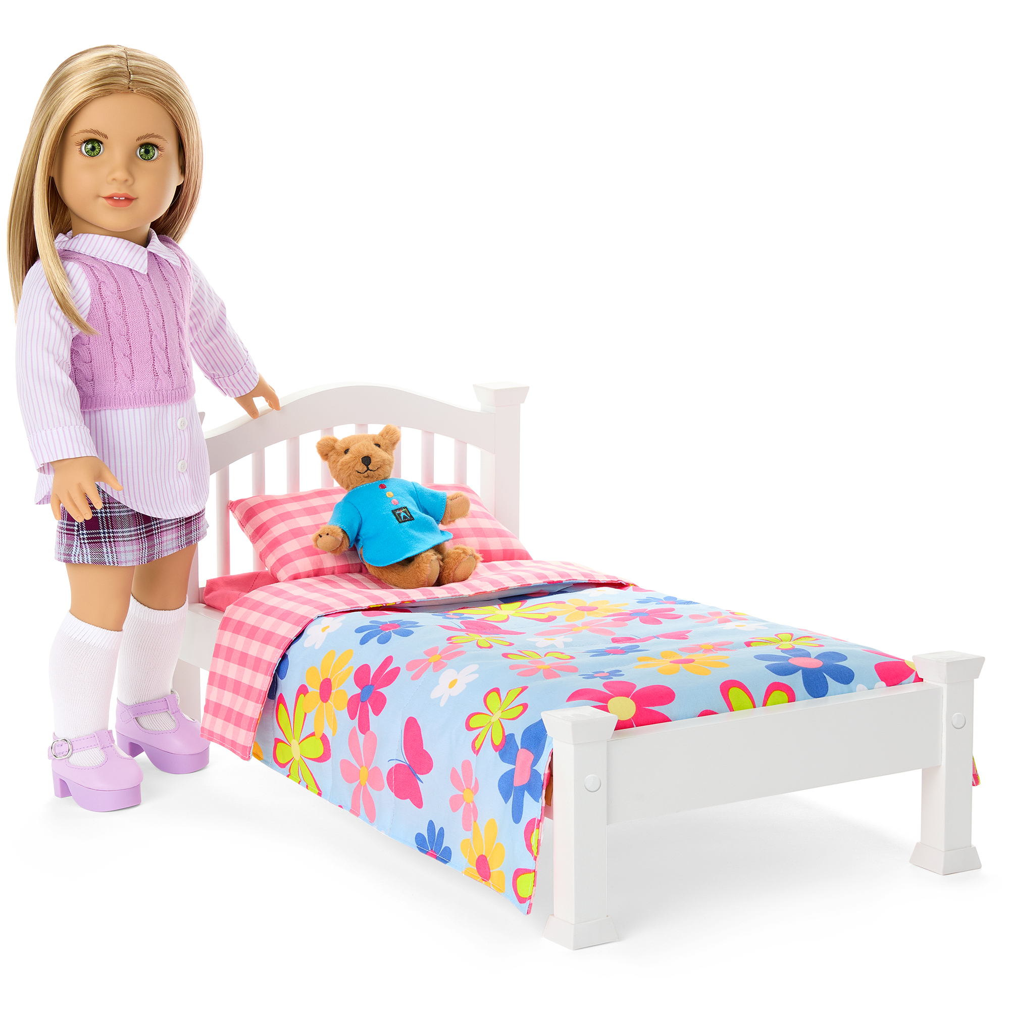 Isabel's™ Bed & Floral Dreams Bedding Set for 18-inch Dolls (Historical Characters) - Image 2