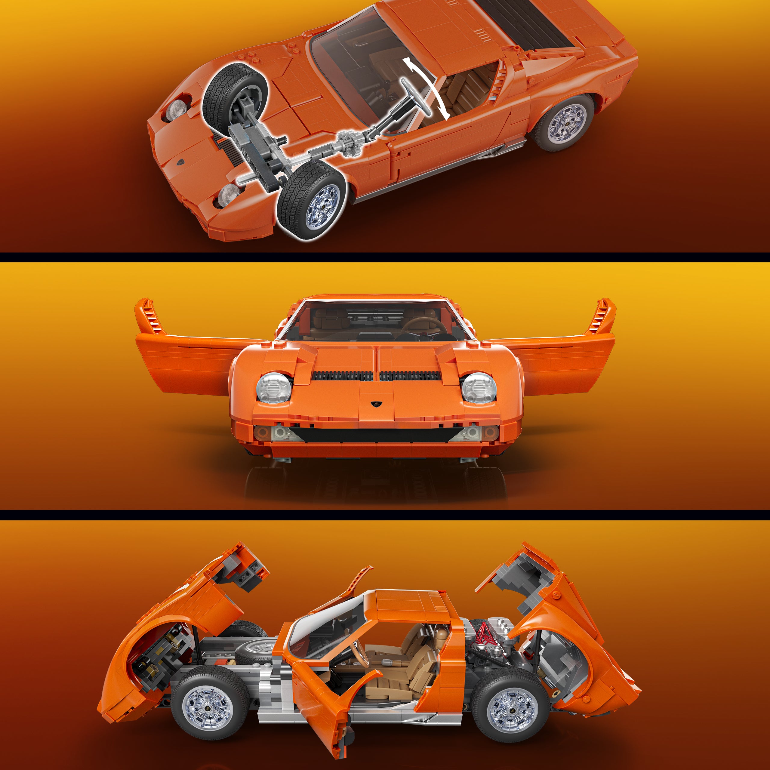 Mattel Brick Shop Hot Wheels Juguete de Construcción Premium Lamborghini Miura P400 SV - Image 6