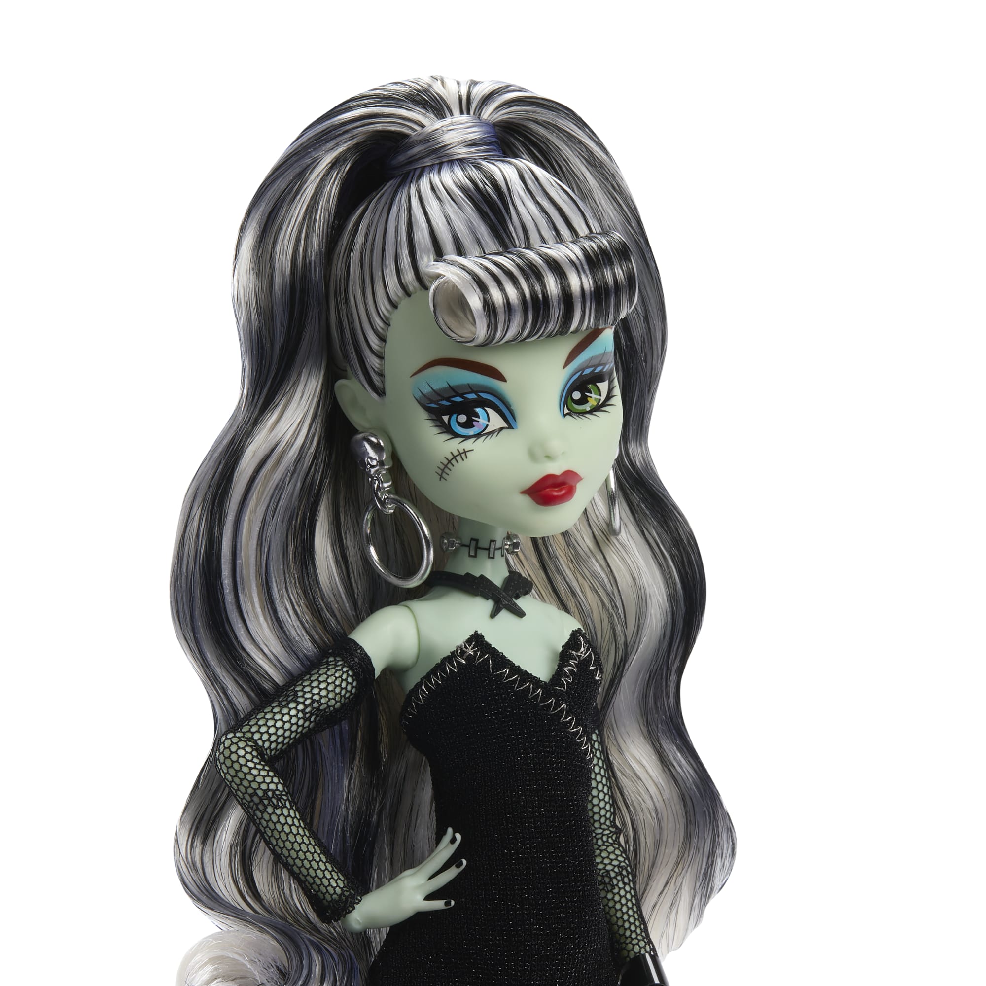 Monster High X Barbie Doll. Frankie Stein With Original Barbie Swimsuit. Black Dress And Accessories - Image 4