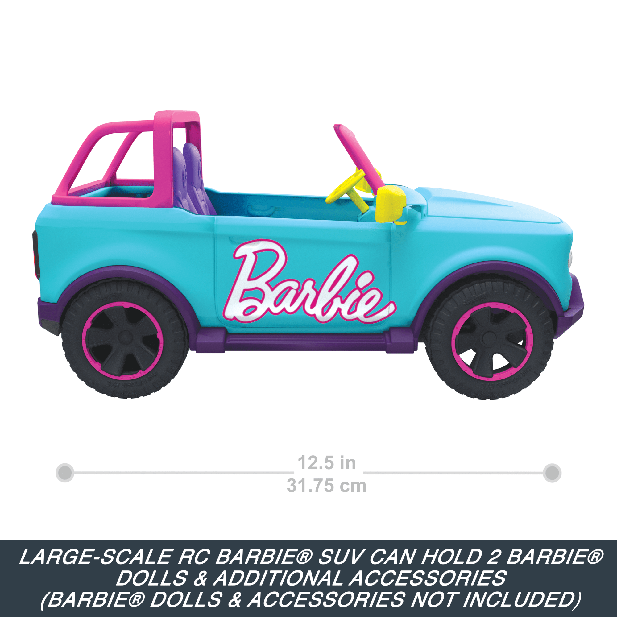 Hot Wheels Barbie RC Suv & Stickers. Battery-Powered Toy Truck. Fits 2 Barbie Dolls - Image 4