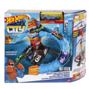 Hot Wheels City Wreck & Ride Gorilla Attack Playset With 1 Toy Car
