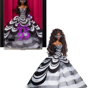 Barbie Signature 65th Anniversary Collectible Doll With Brown Hair And Black And White Gown