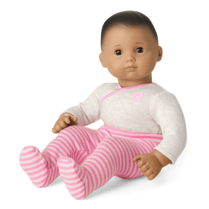 Bitty Baby® Doll #5 with dark brown hair in Pretty Pink