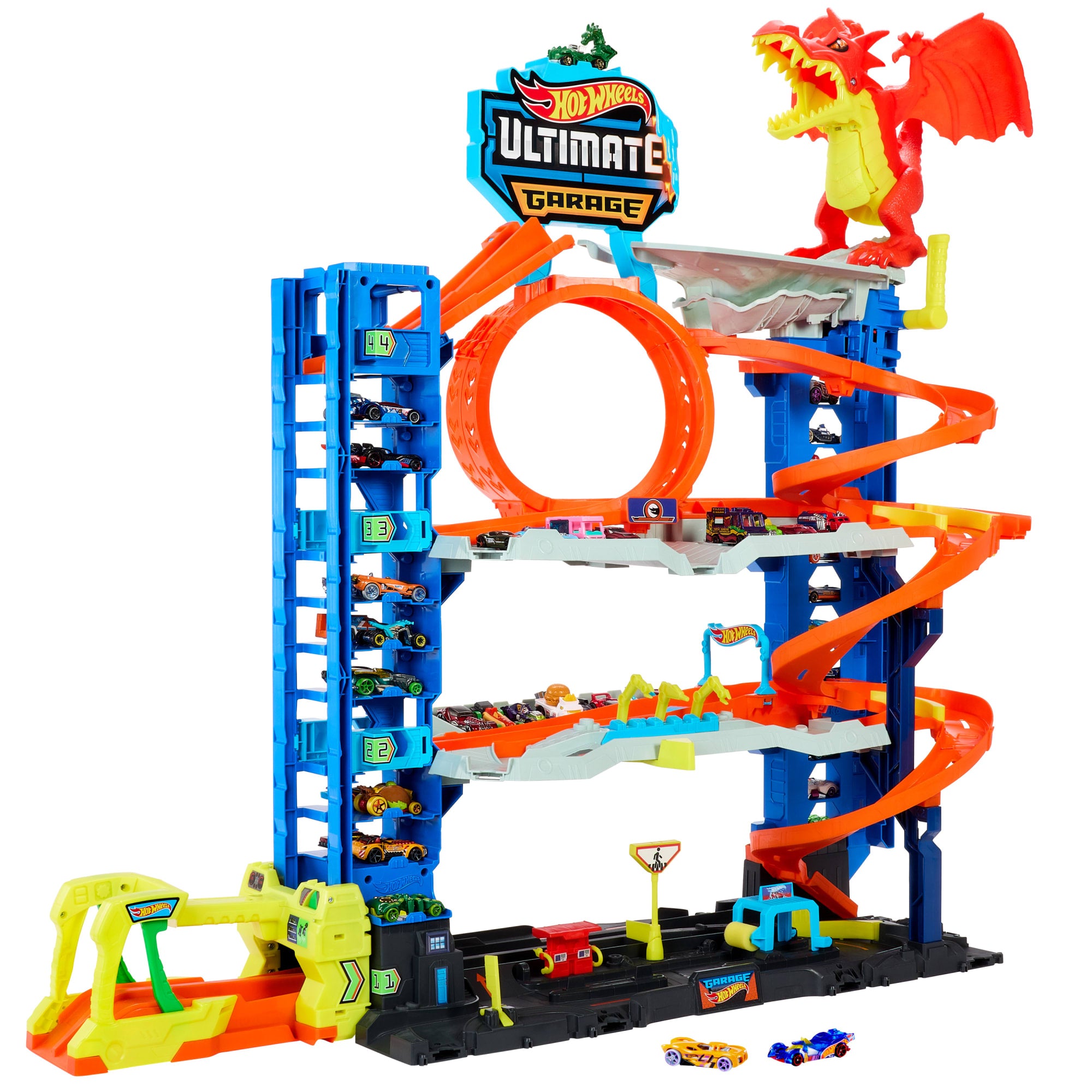 Hot Wheels City Ultimate Garage Playset From Let's Race With 2 Toy Cars & Storage For 50+ Cars