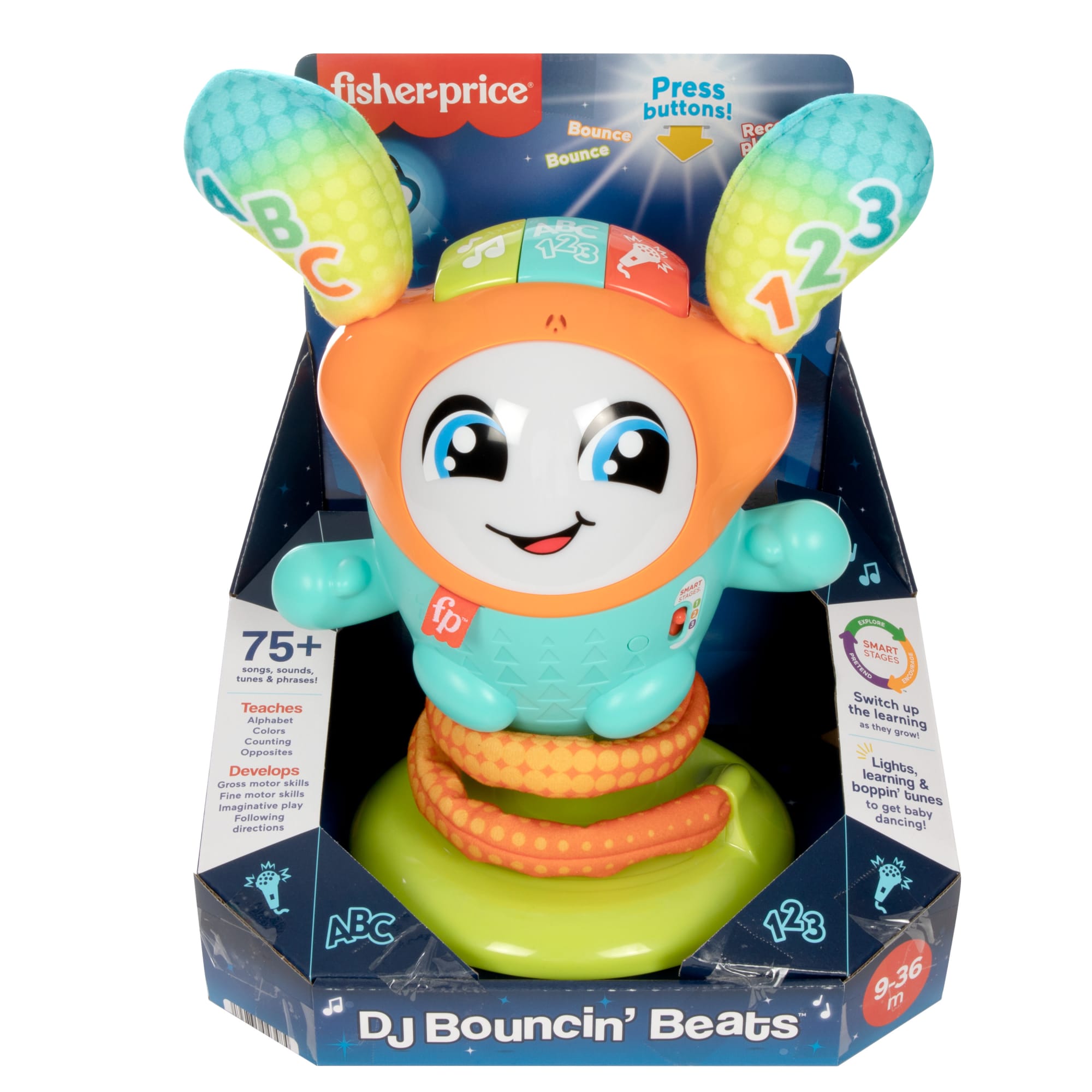 Fisher-Price DJ Bouncin' Beats Electronic Baby & Toddler Learning Toy With Bouncing Action - Image 6