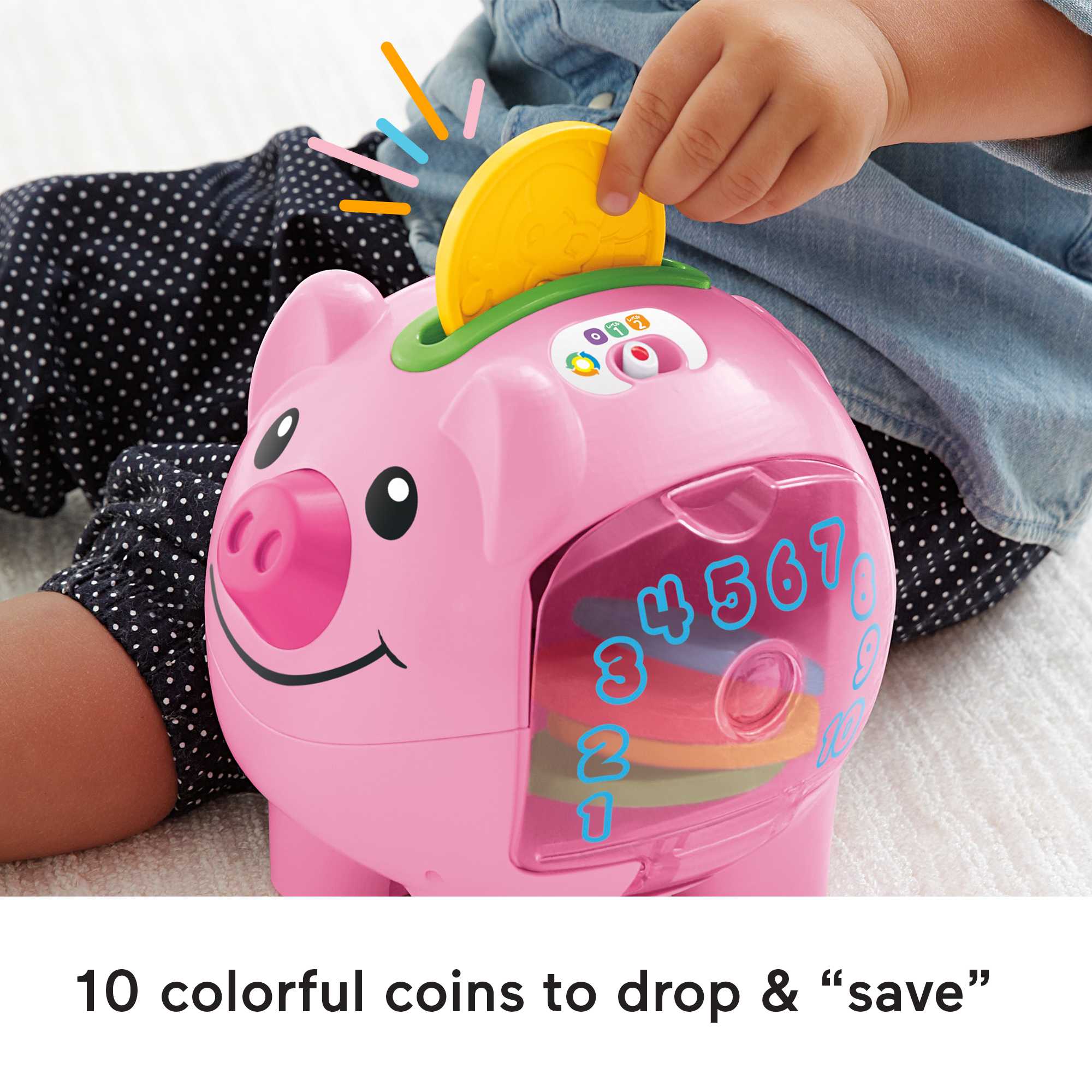 Fisher-Price Laugh & Learn Smart Stages Piggy Bank Baby & Toddler Learning Toy - Image 4