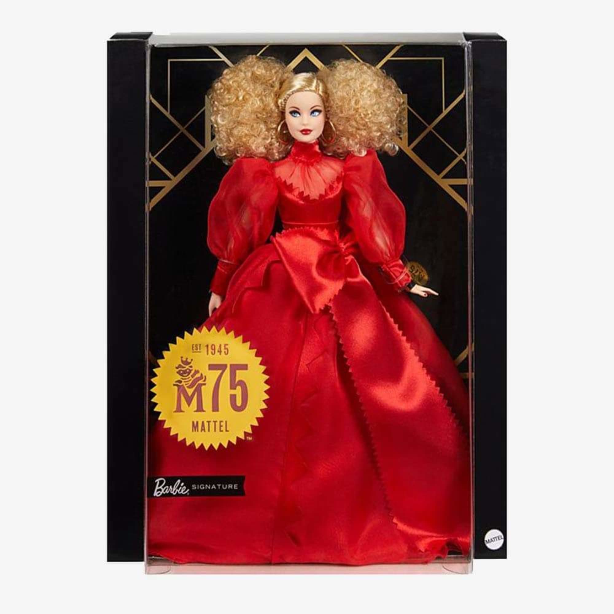 Barbie Collector Mattel 75th Anniversary Doll (12-in Blonde) in Red Gown - Image 7