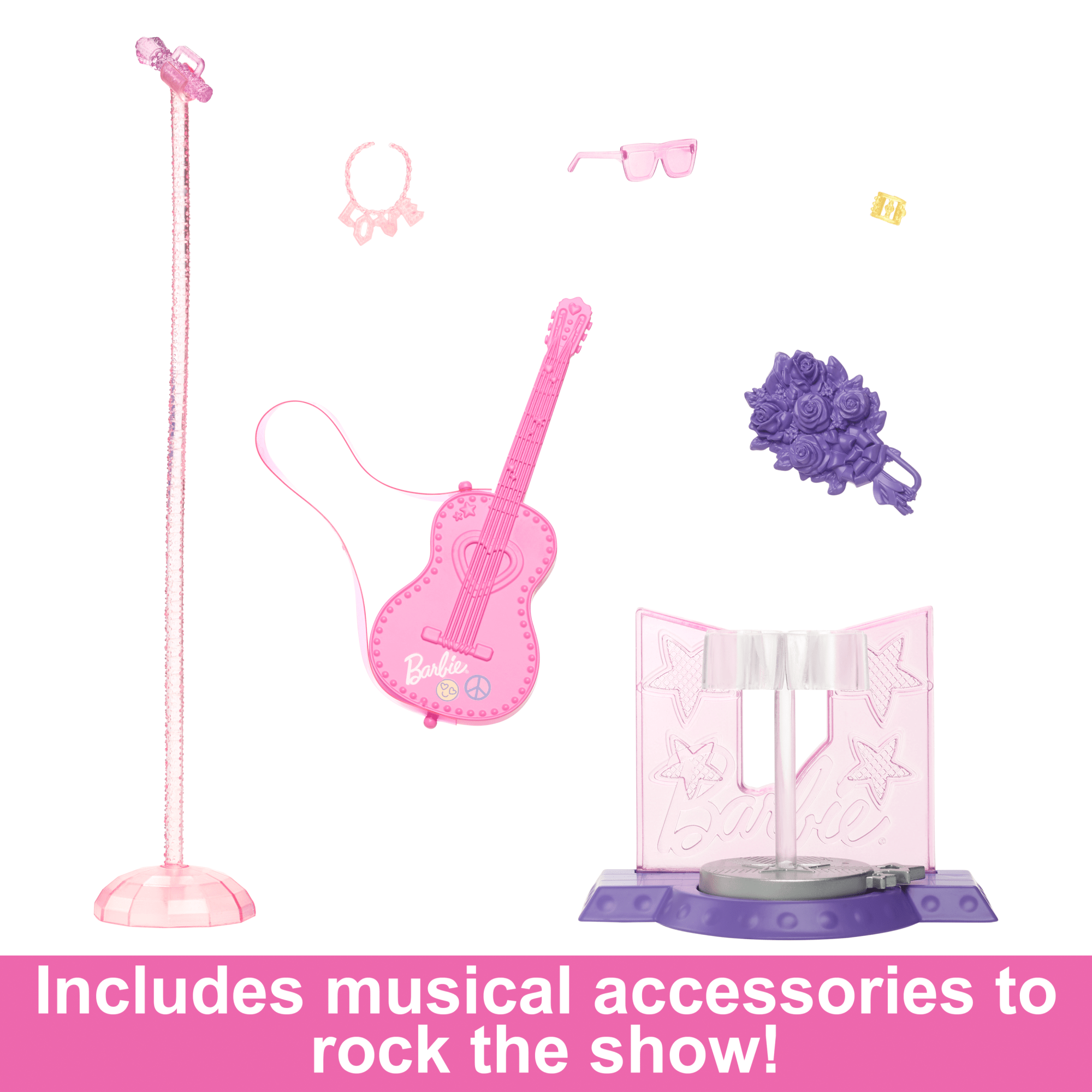 Barbie Pop Star Doll with Brown Hair & Pink Guitar - Image 4