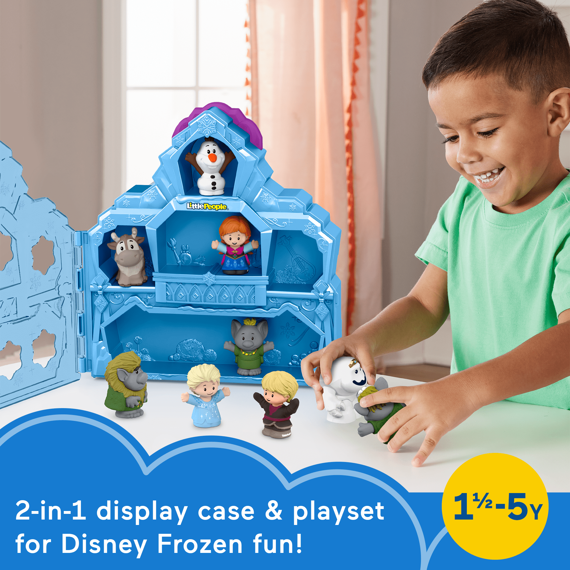 Disney Frozen Carry Along Castle Case Playset With 9 Fisher-Price Little People Figures - Image 2