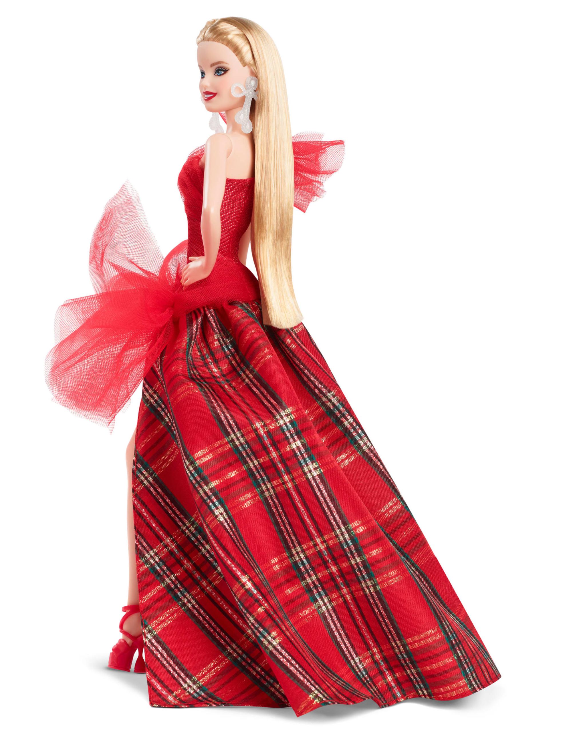 Barbie Signature 2024 Holiday Barbie Fashion Doll. Seasonal Collector Gift. Blonde With Plaid Gown - Image 5
