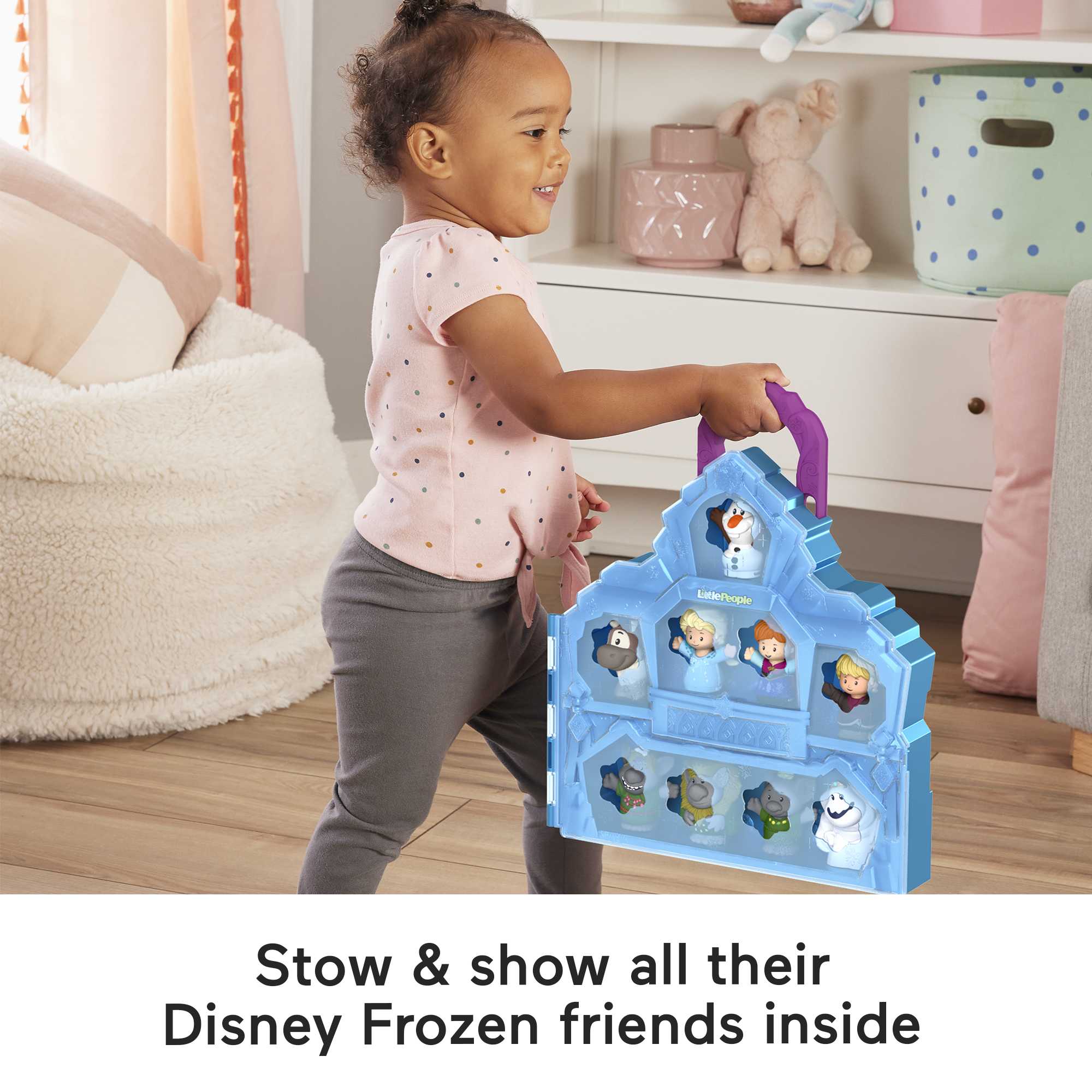 Disney Frozen Castle Playset With 9 Fisher-Price Little People Figures. Carry Along Castle Case - Image 3