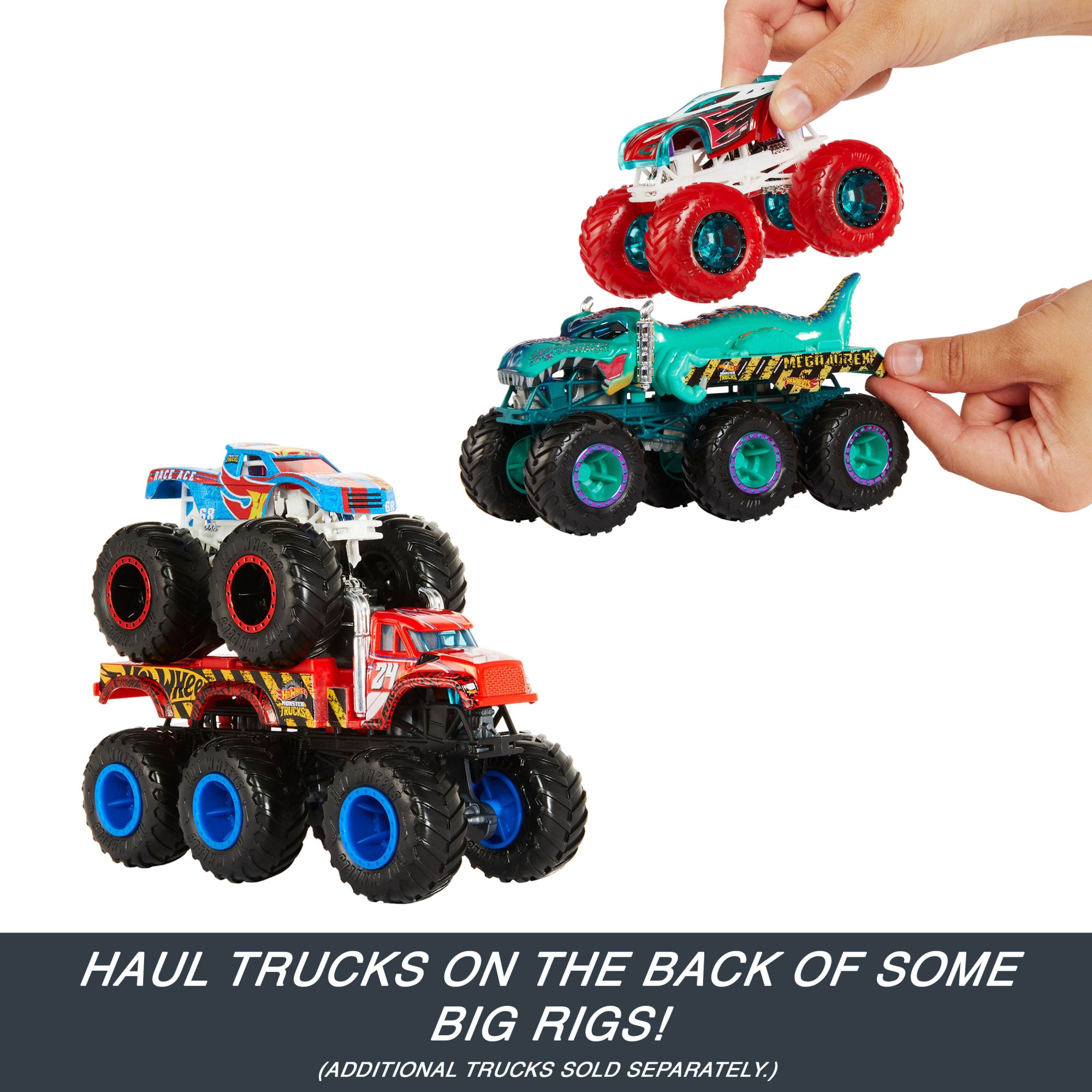Hot Wheels Monster Trucks Big Rigs. 1:64 Scale Die-Cast Toy Truck With 6 Wheels - Image 4