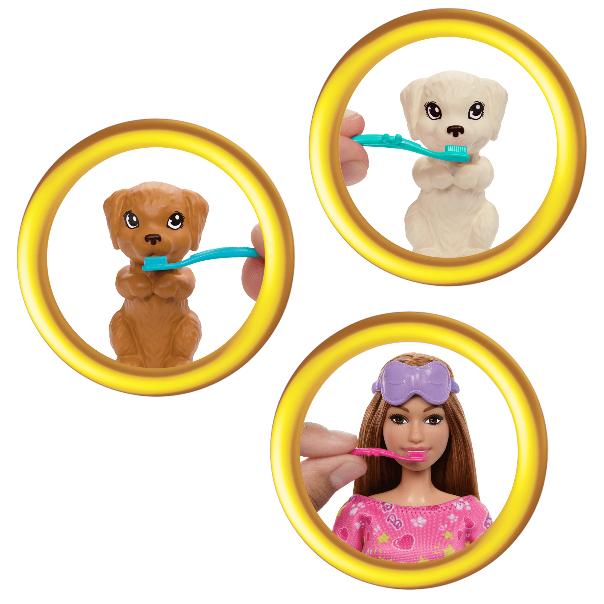 Barbie-Soirée Pyjama Chiots-Coffret Poupée. 2Chiots. 11Accessoires - Image 2