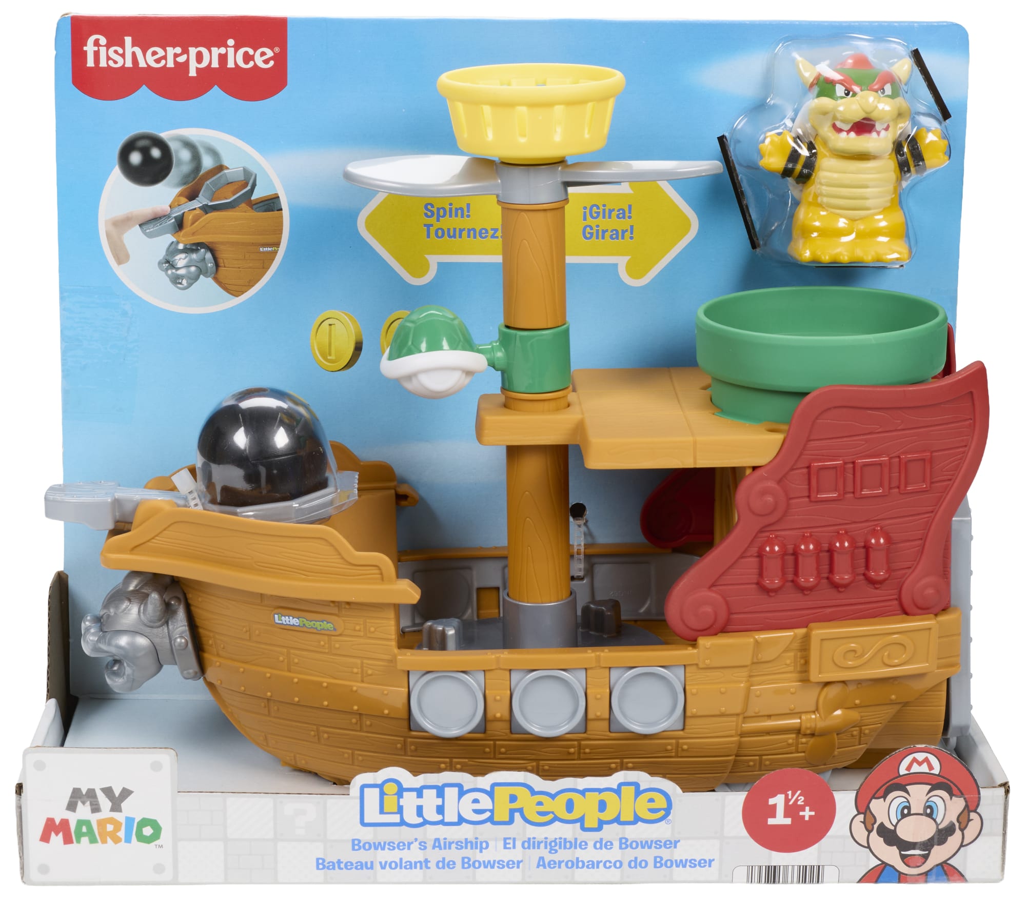 Fisher-Price Little People My Mario Bowser's AIrship & Figure Set Toddler Toy - Image 6