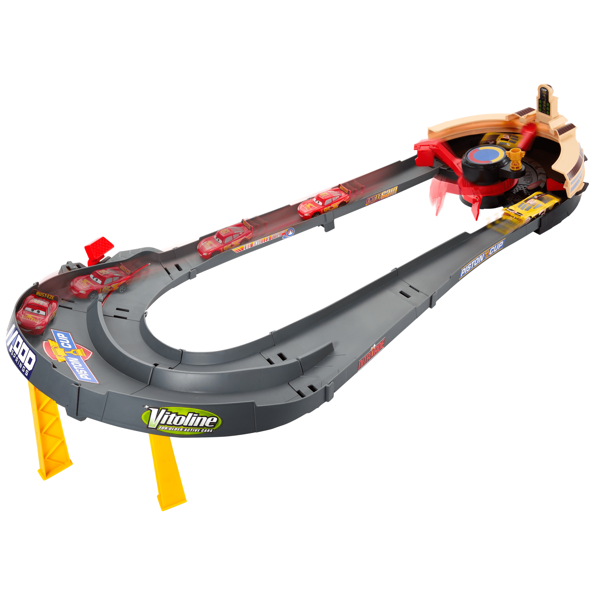 Disney And Pixar Cars Nascar Lane Change Race Playset With 2 Toy Vehicles. Includes Lightning Mcqueen - Image 2