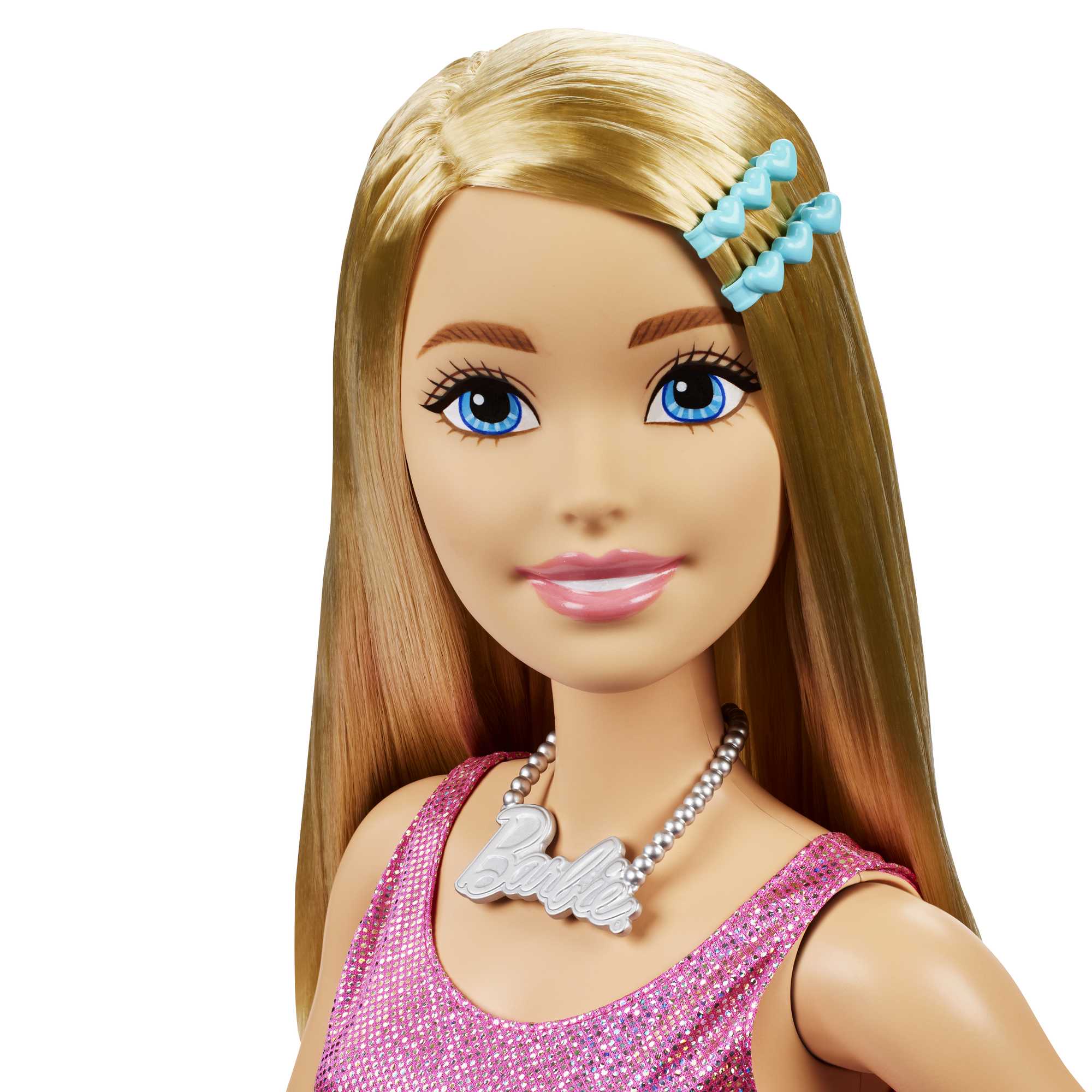 Barbie Large Dolls Muñeca Vestido Rosa con Morado Cabello Rubio 71 cm - Image 2
